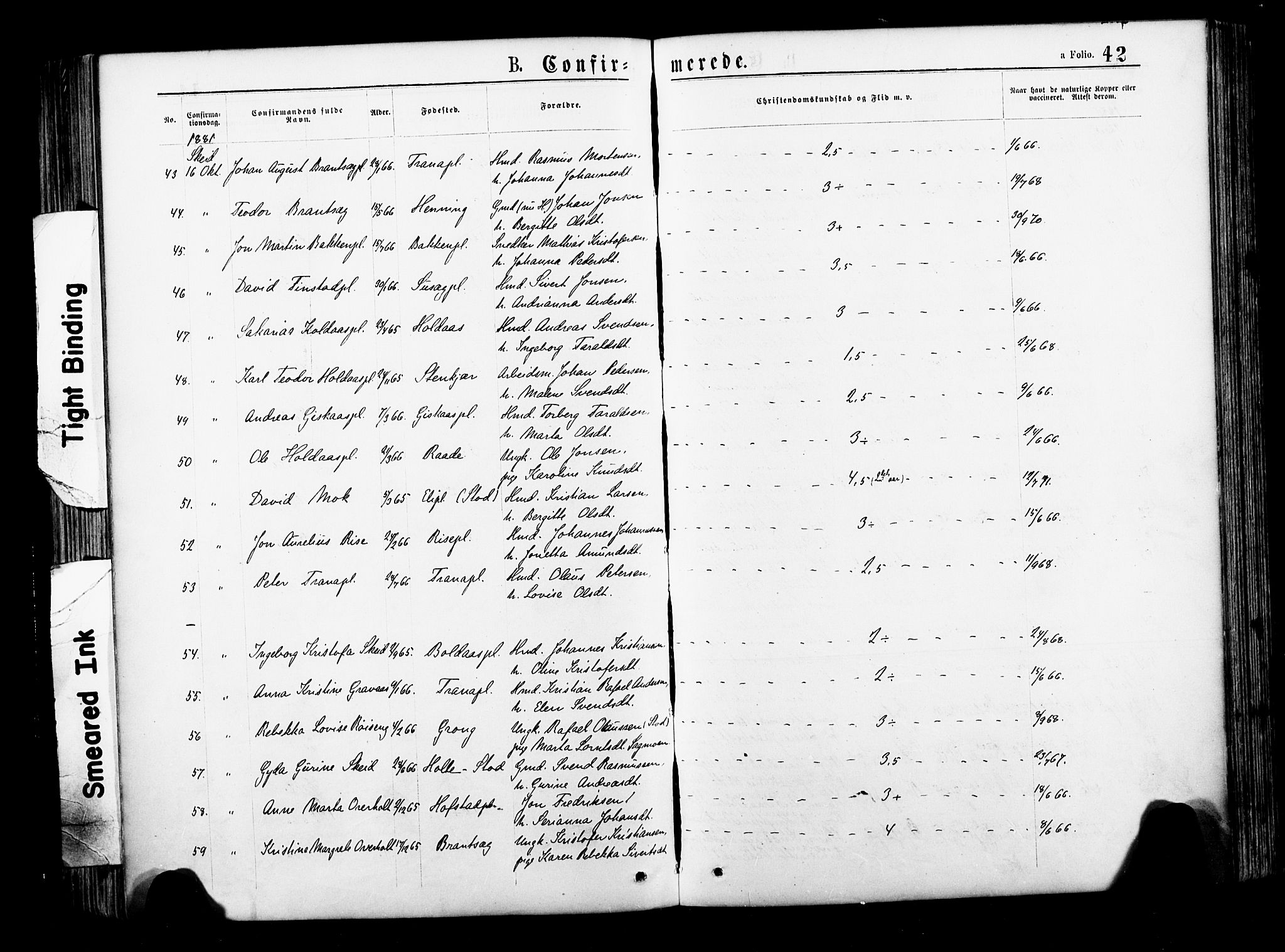Ministerialprotokoller, klokkerbøker og fødselsregistre - Nord-Trøndelag, SAT/A-1458/735/L0348: Ministerialbok nr. 735A09 /1, 1873-1883, s. 42