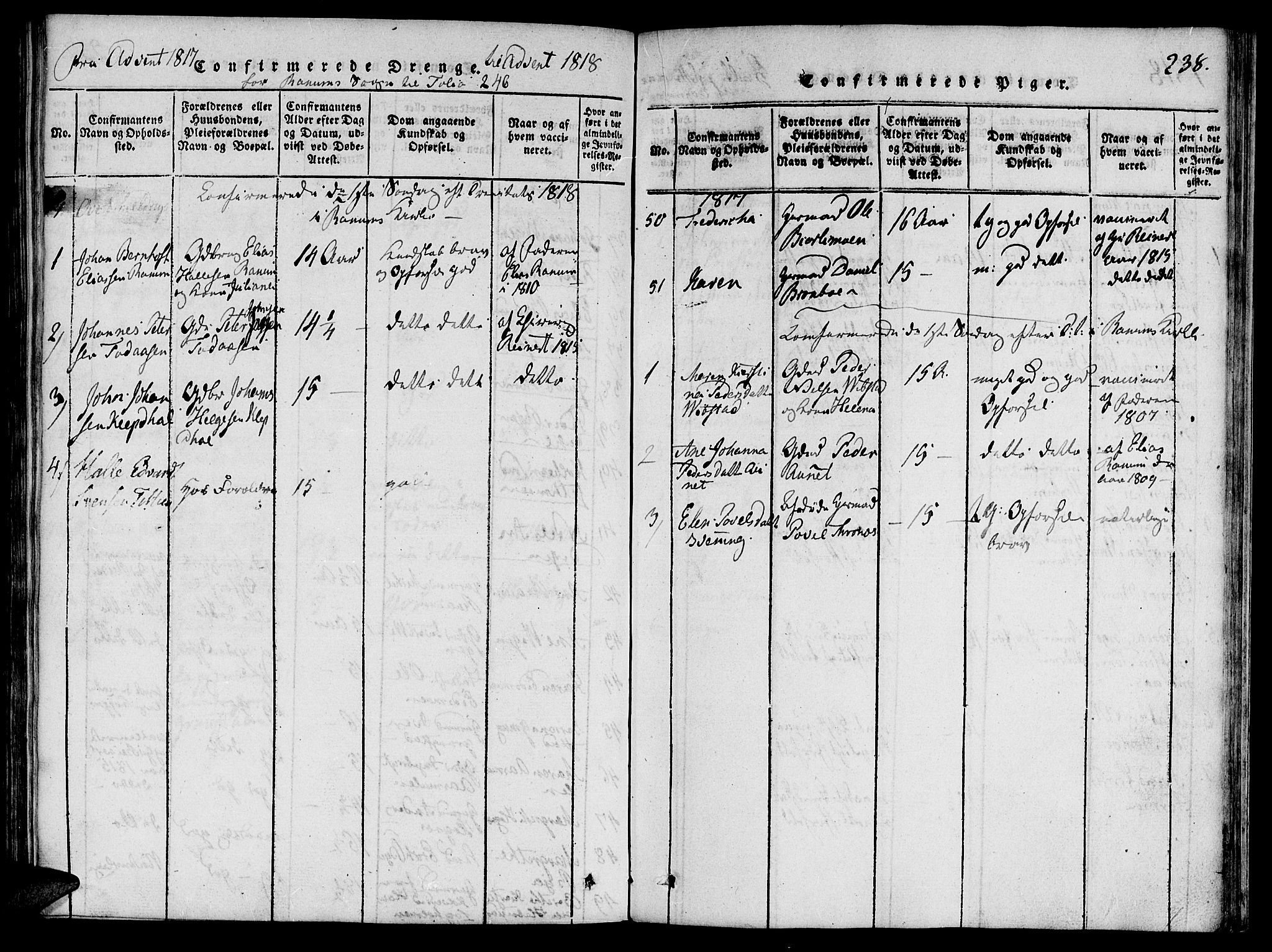 Ministerialprotokoller, klokkerbøker og fødselsregistre - Nord-Trøndelag, SAT/A-1458/764/L0546: Ministerialbok nr. 764A06 /1, 1816-1823, s. 238