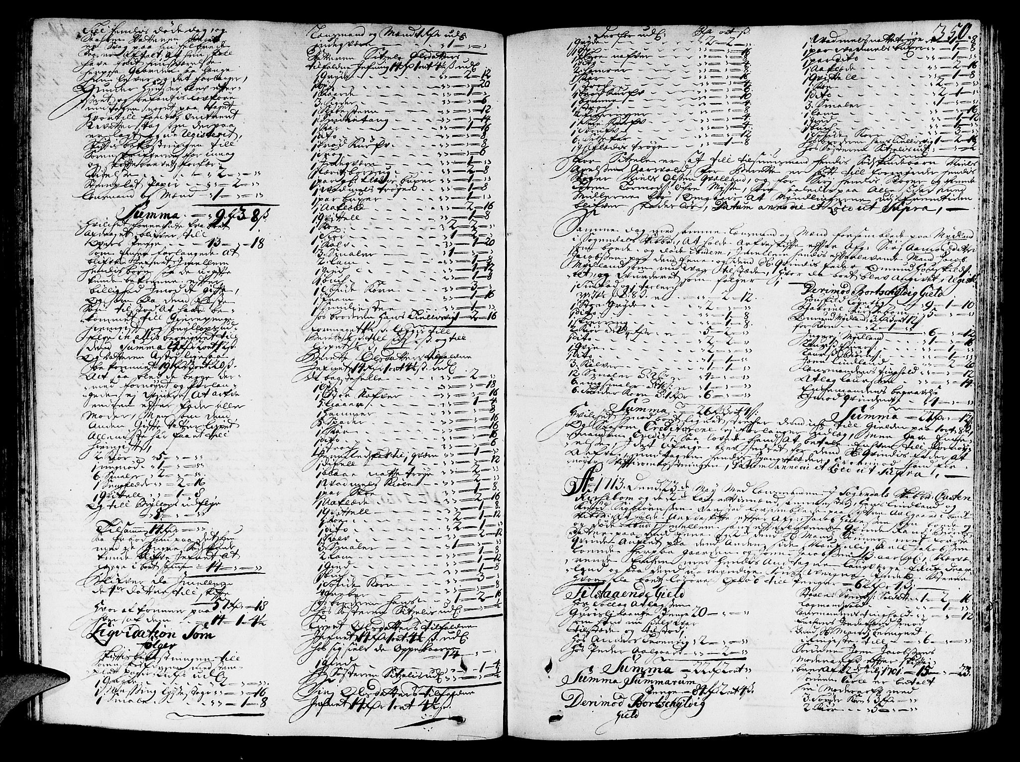 Jæren og Dalane sorenskriveri, SAST/A-100306/5/50BA/L0004: SKIFTEPROTOKOLL, 1708-1714, s. 349b-350a