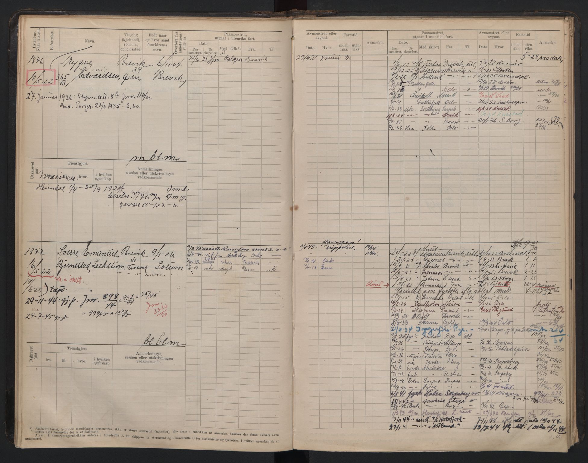 Brevik innrulleringskontor, AV/SAKO-A-833/F/Fb/L0006: Hovedrulle, 1916-1948, s. 29