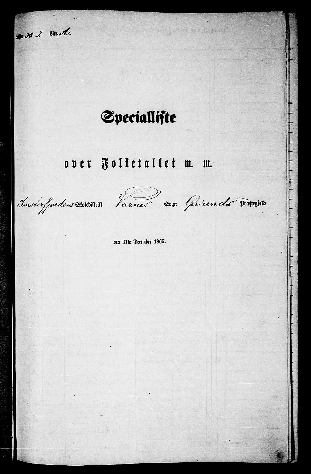 RA, Folketelling 1865 for 1621P Ørland prestegjeld, 1865, s. 30