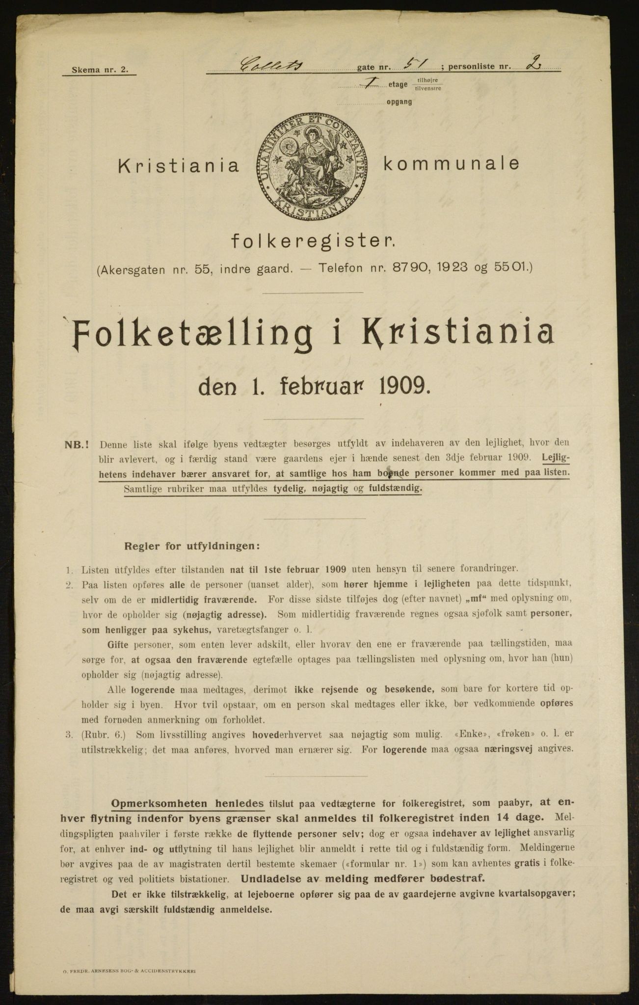 OBA, Kommunal folketelling 1.2.1909 for Kristiania kjøpstad, 1909, s. 12032