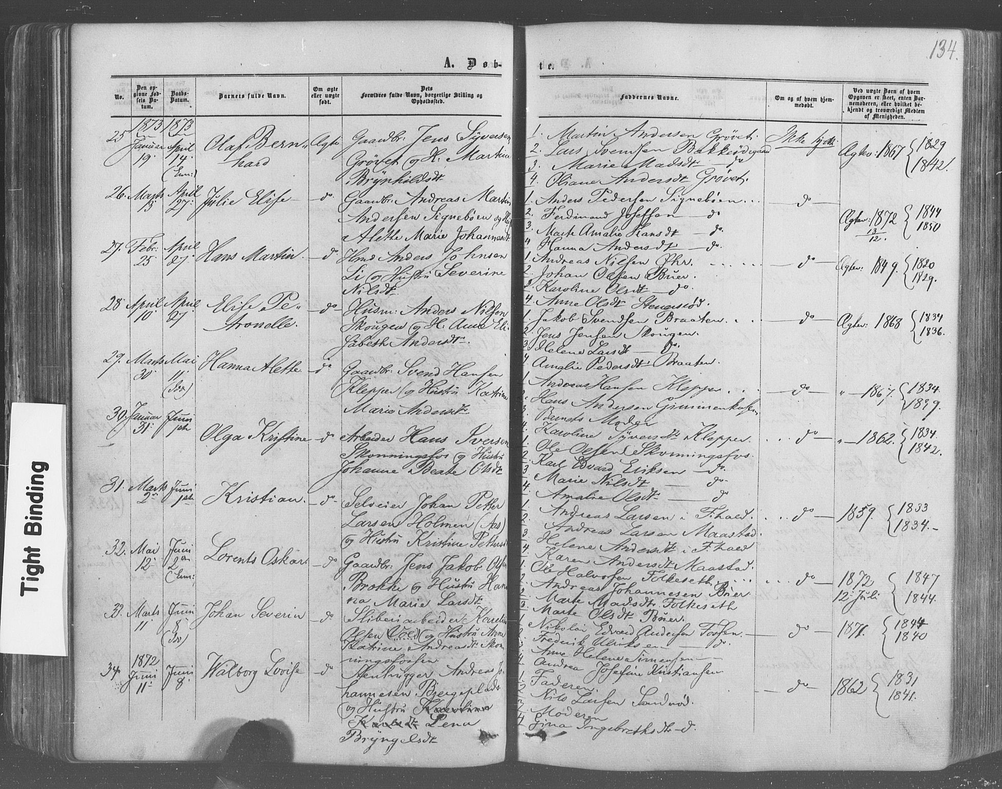 Idd prestekontor Kirkebøker, AV/SAO-A-10911/F/Fc/L0005: Ministerialbok nr. III 5, 1861-1877, s. 134