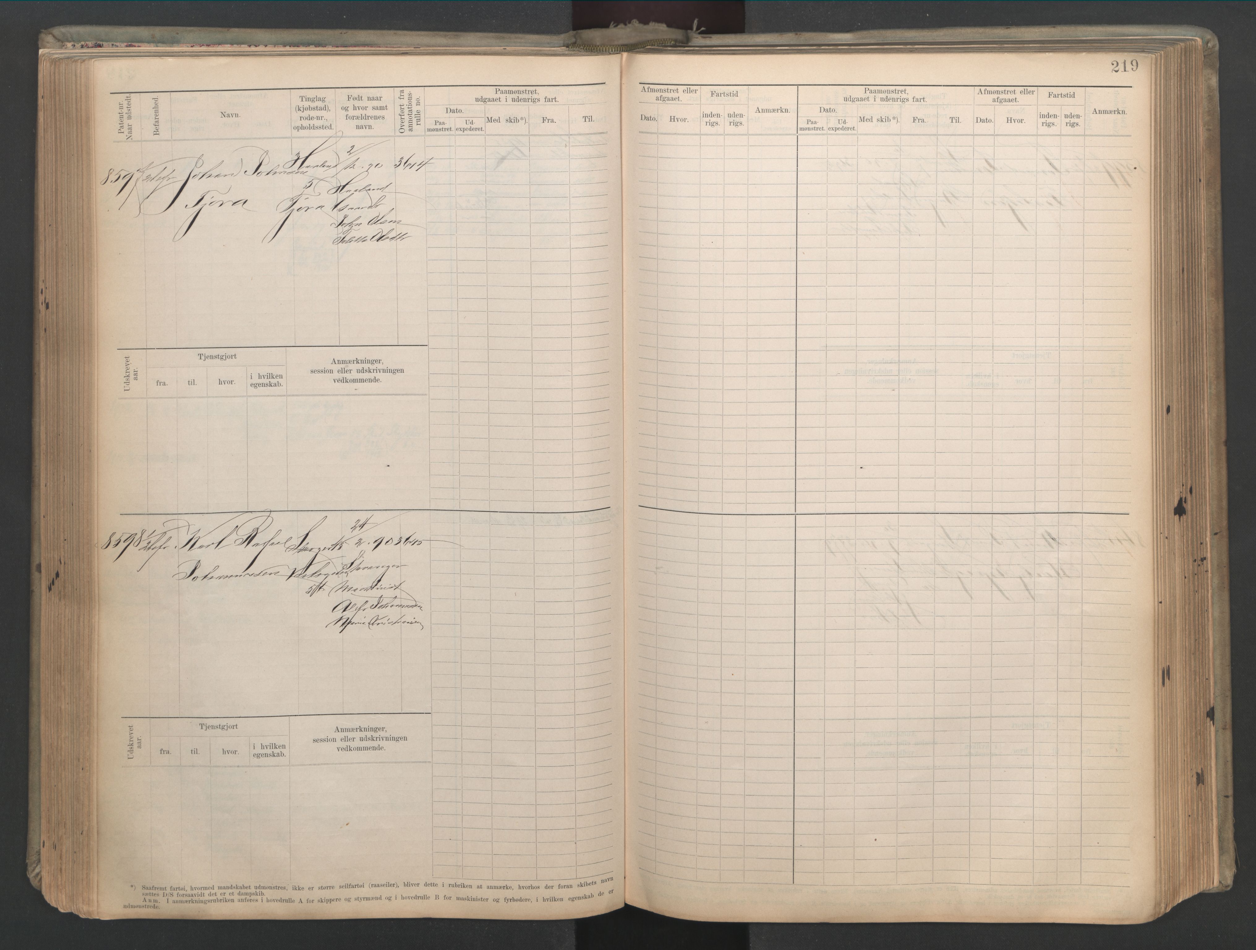 Stavanger sjømannskontor, AV/SAST-A-102006/F/Fb/Fbb/L0023: Sjøfartshovedrulle patnentnr. 8161-8904 (dublett), 1903, s. 223