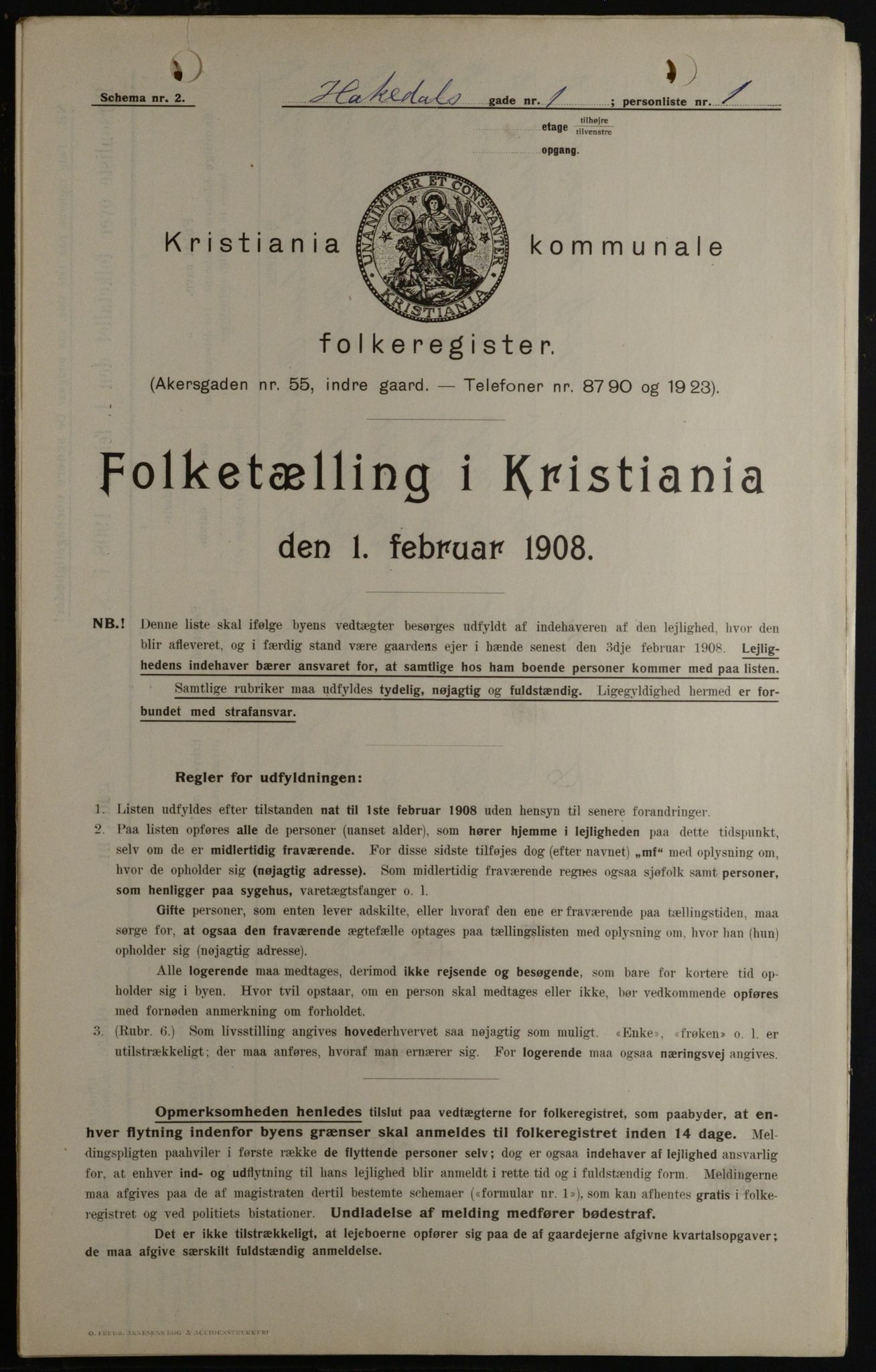 OBA, Kommunal folketelling 1.2.1908 for Kristiania kjøpstad, 1908, s. 30719