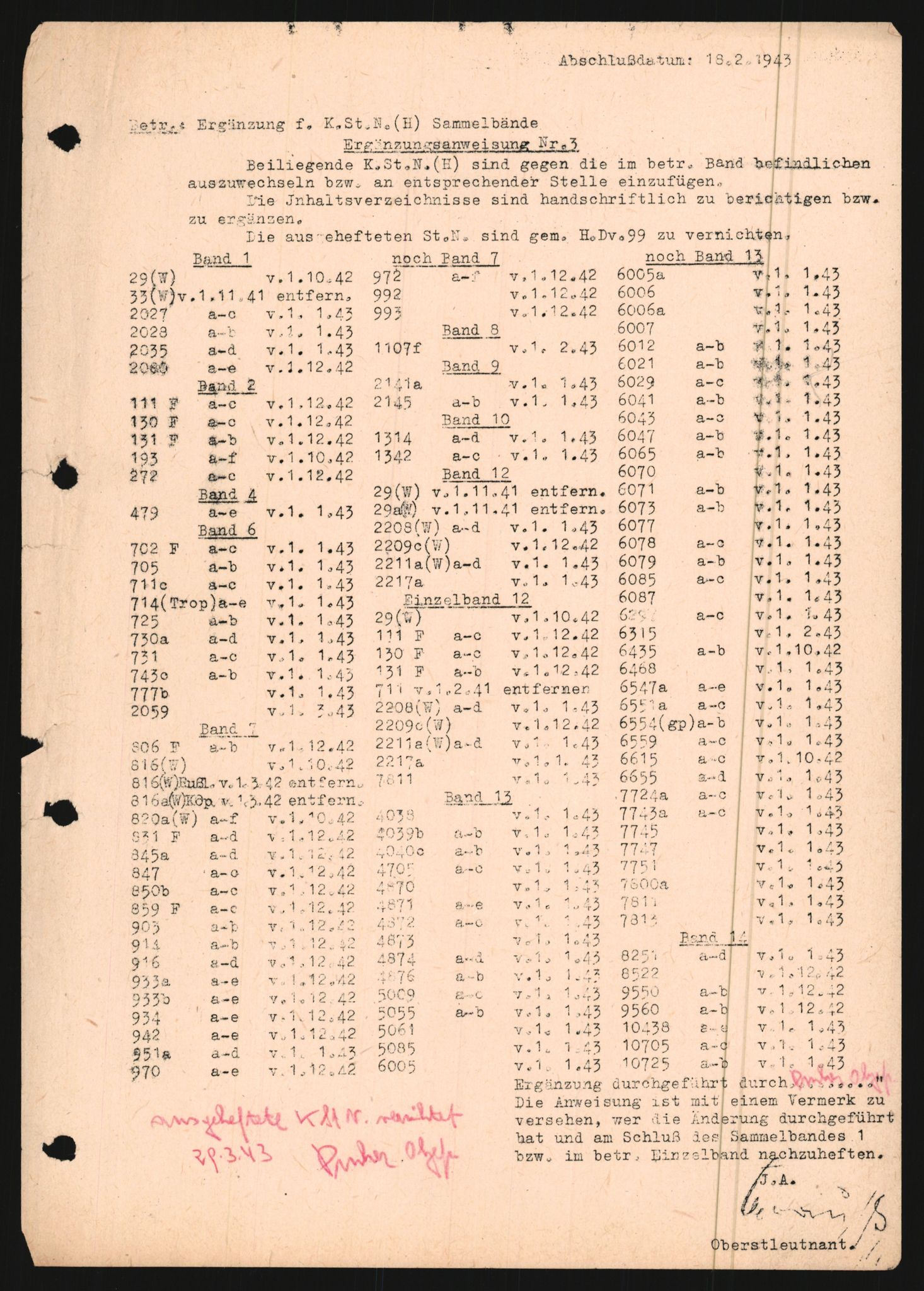 Forsvarets Overkommando. 2 kontor. Arkiv 11.4. Spredte tyske arkivsaker, AV/RA-RAFA-7031/D/Dar/Dara/L0020: Kriegsstärkenachweisungen, 1943-1945, s. 463