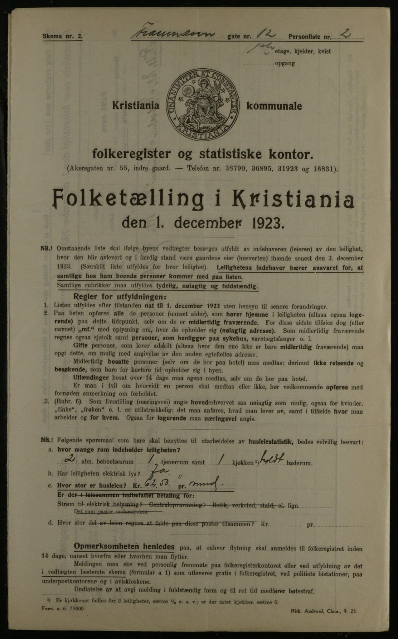 OBA, Kommunal folketelling 1.12.1923 for Kristiania, 1923, s. 28591