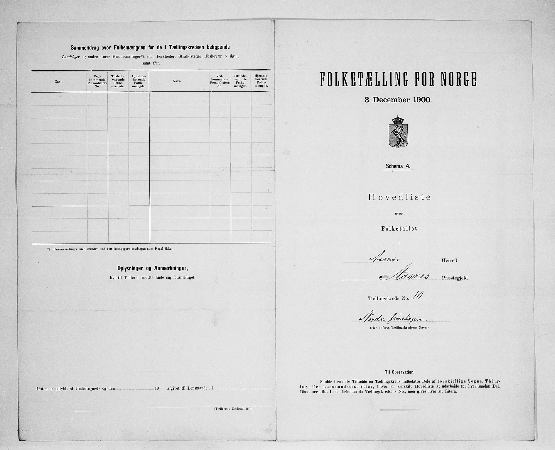 SAH, Folketelling 1900 for 0425 Åsnes herred, 1900, s. 45