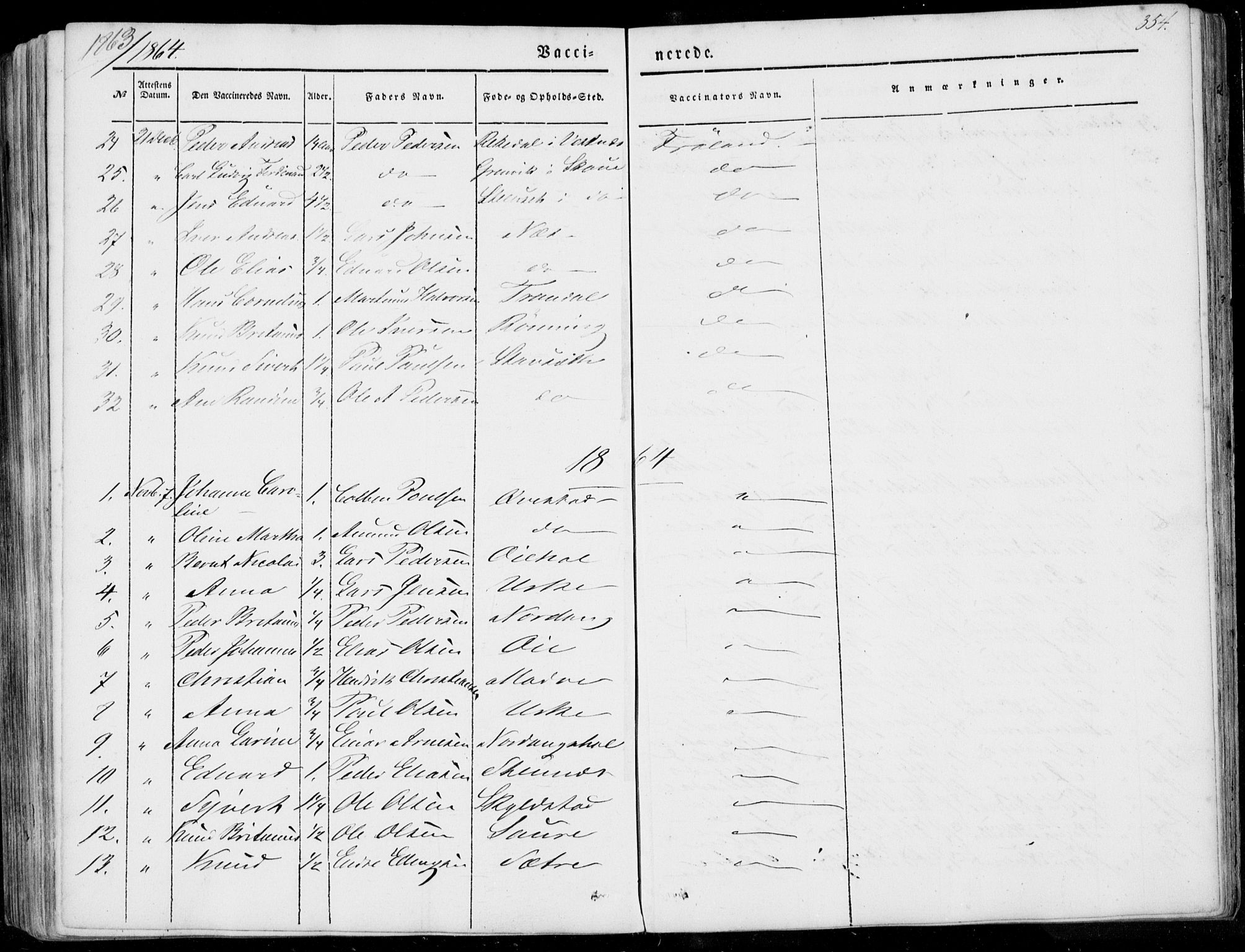 Ministerialprotokoller, klokkerbøker og fødselsregistre - Møre og Romsdal, SAT/A-1454/515/L0209: Ministerialbok nr. 515A05, 1847-1868, s. 354