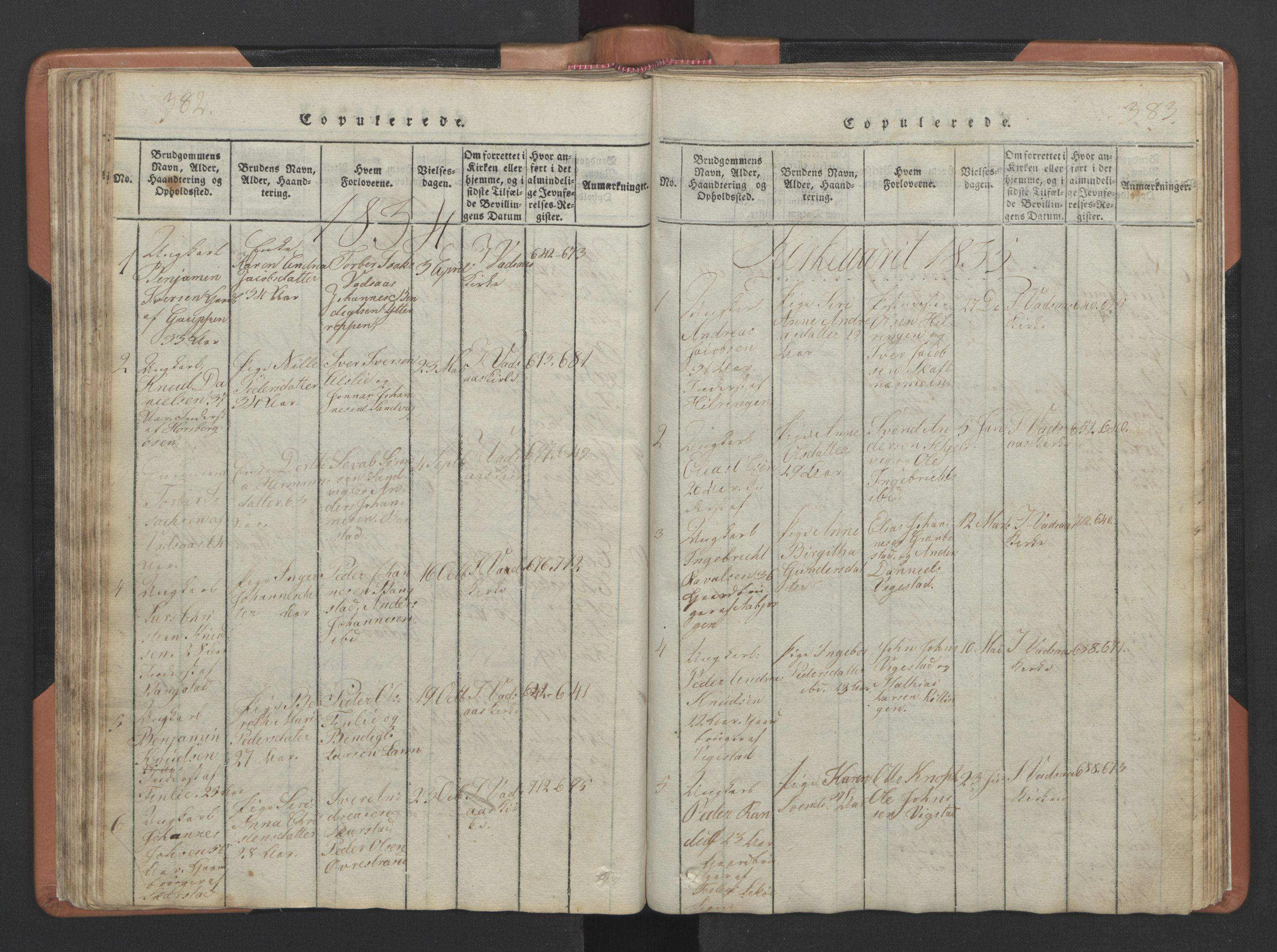 Ministerialprotokoller, klokkerbøker og fødselsregistre - Nordland, AV/SAT-A-1459/810/L0157: Klokkerbok nr. 810C01, 1819-1842, s. 382-383