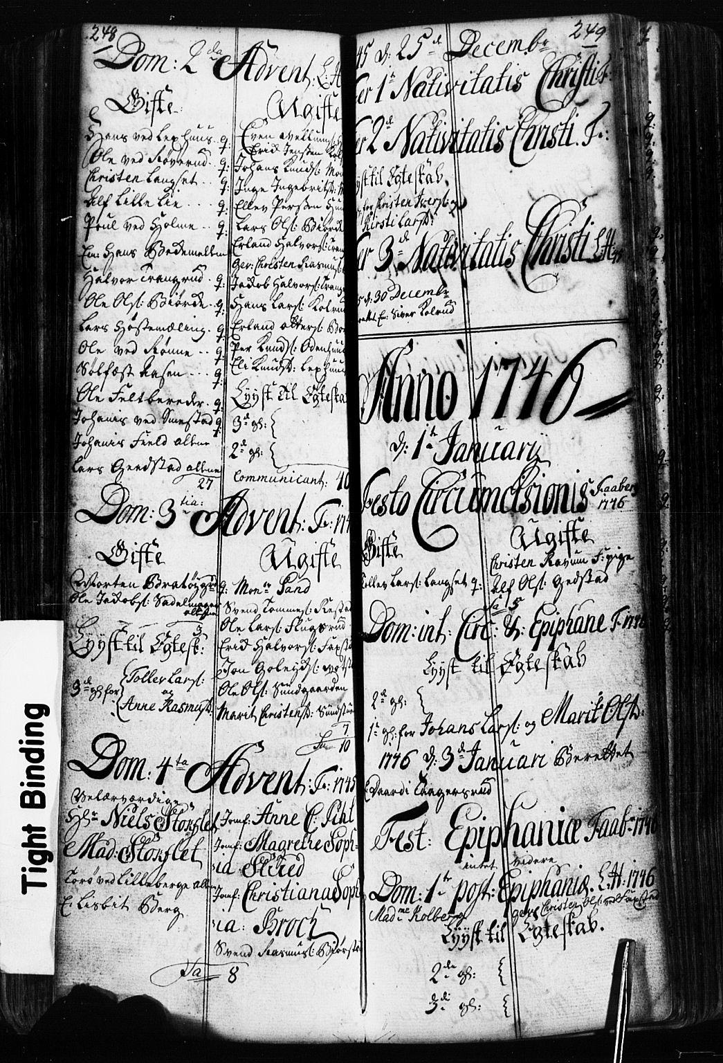 Fåberg prestekontor, AV/SAH-PREST-086/H/Ha/Hab/L0002: Klokkerbok nr. 2, 1741-1756, s. 248-249