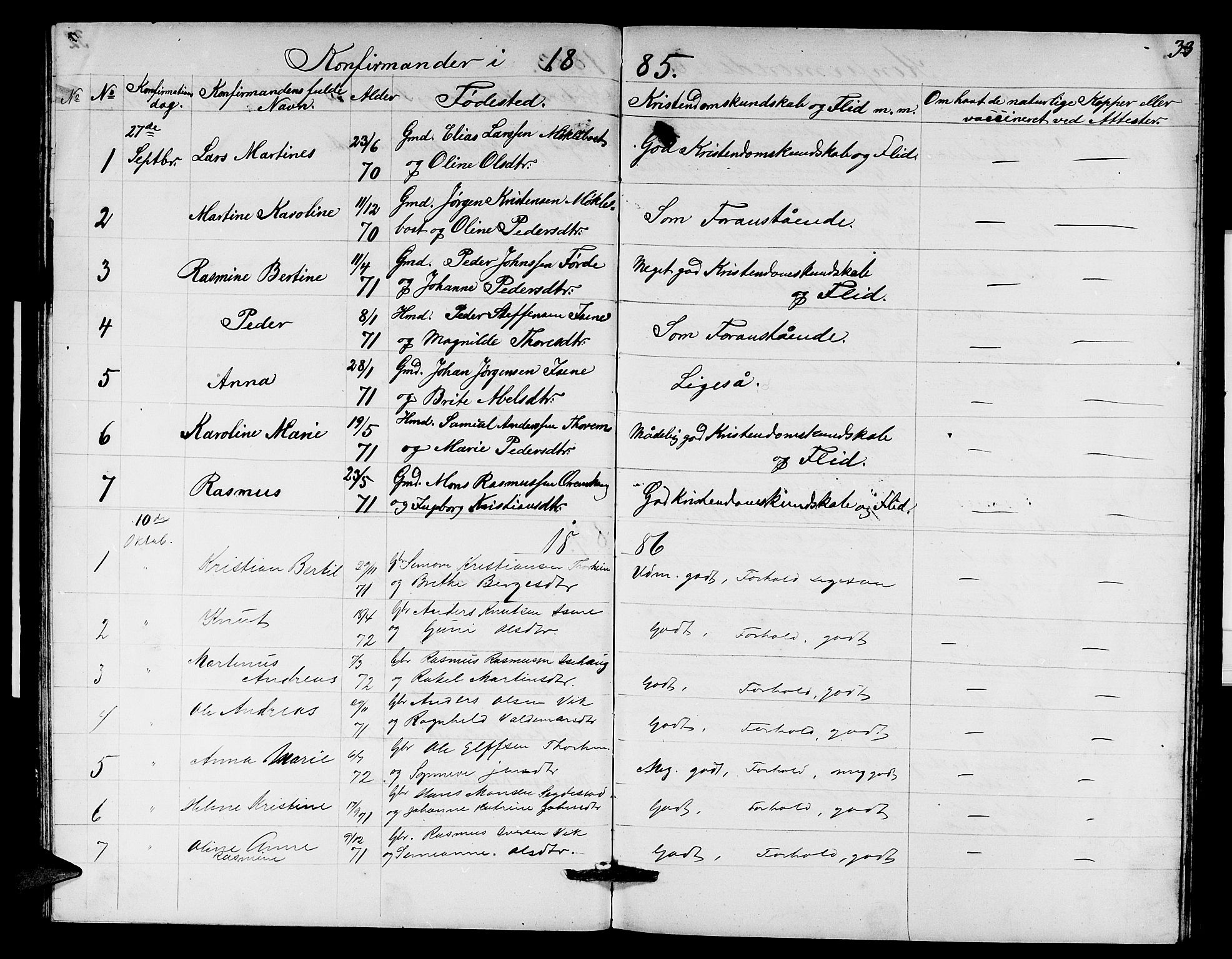 Davik sokneprestembete, AV/SAB-A-79701/H/Hab/Habd/L0001: Klokkerbok nr. D 1, 1866-1891, s. 33