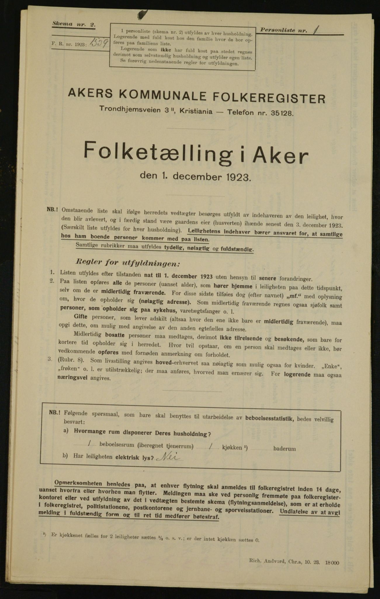 , Kommunal folketelling 1.12.1923 for Aker, 1923, s. 32335