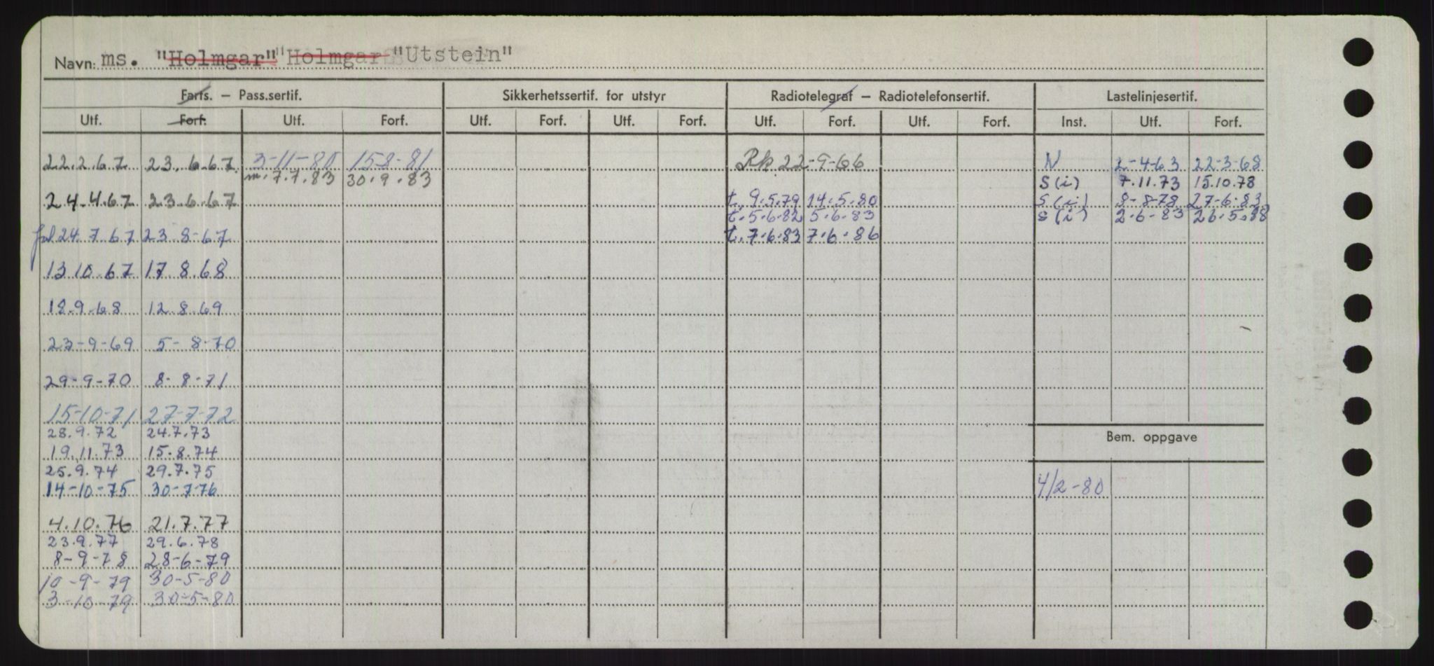 Sjøfartsdirektoratet med forløpere, Skipsmålingen, RA/S-1627/H/Hd/L0040: Fartøy, U-Ve, s. 168