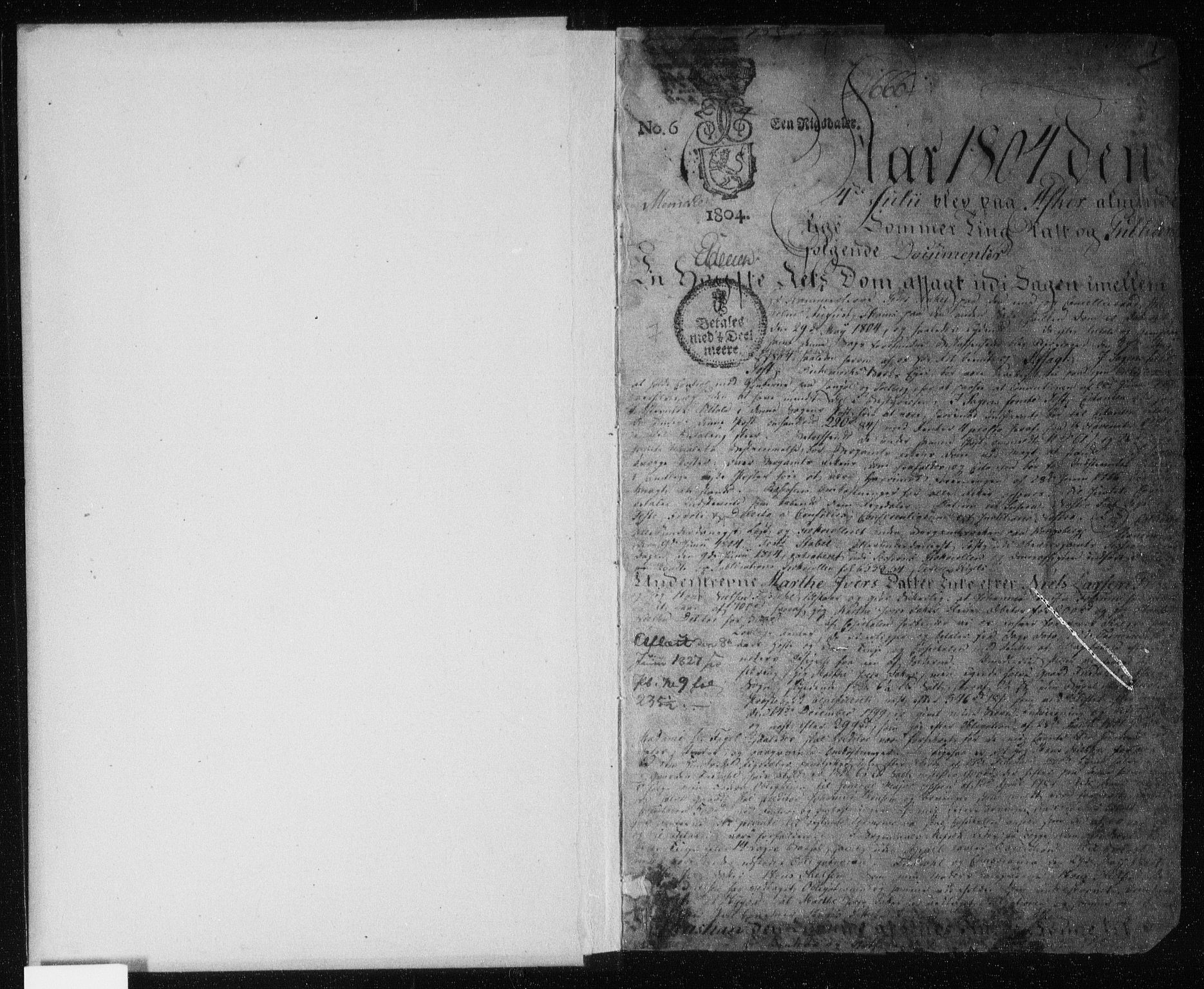 Aker sorenskriveri, AV/SAO-A-10895/G/Gb/Gba/L0007: Pantebok nr. I 7, 1804-1813, s. 1