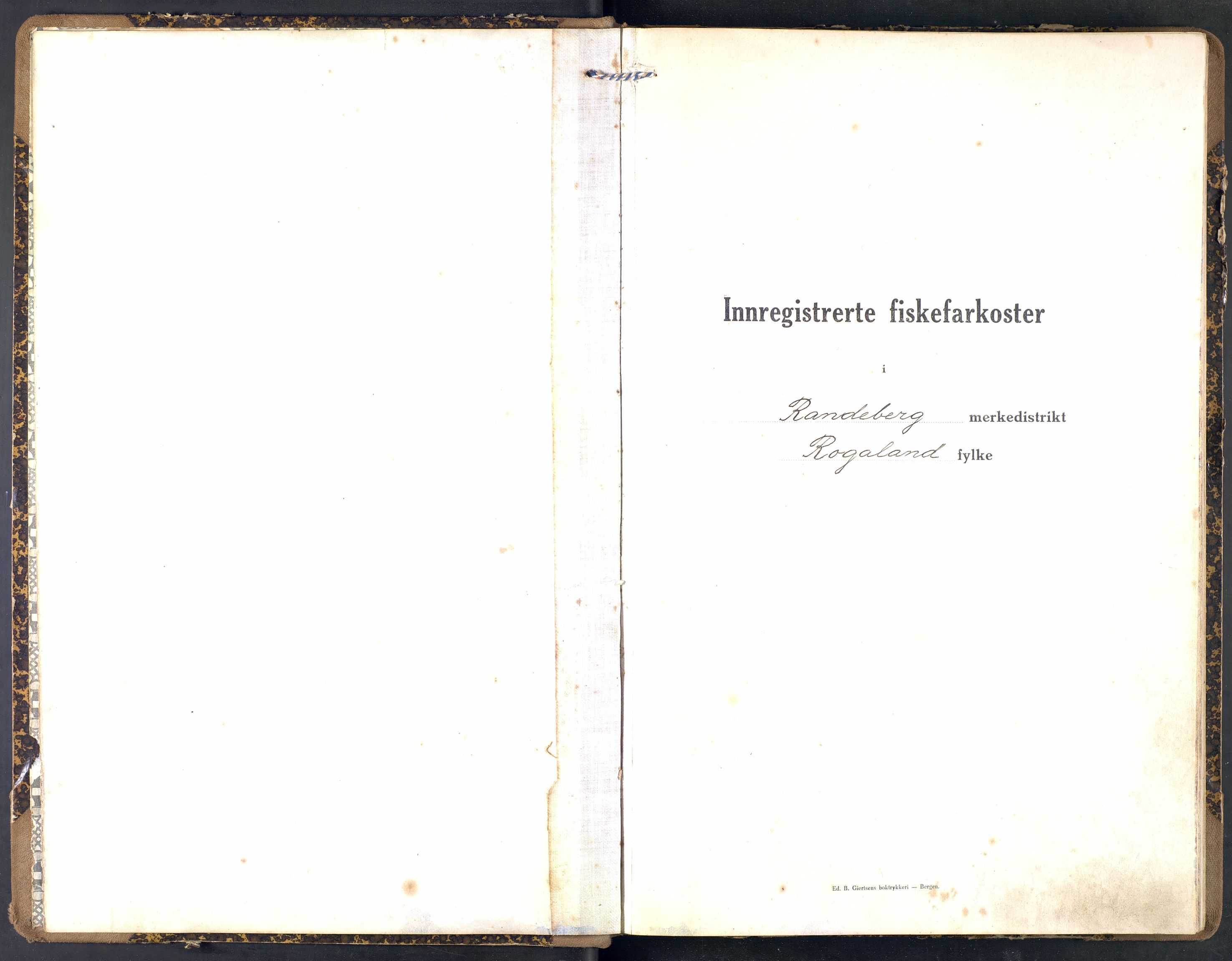 Fiskeridirektoratet - 1 Adm. ledelse - 13 Båtkontoret, AV/SAB-A-2003/I/Ia/Iai/L0076: 135.0929/1 Merkeprotokoll - Randaberg, 1922-1946