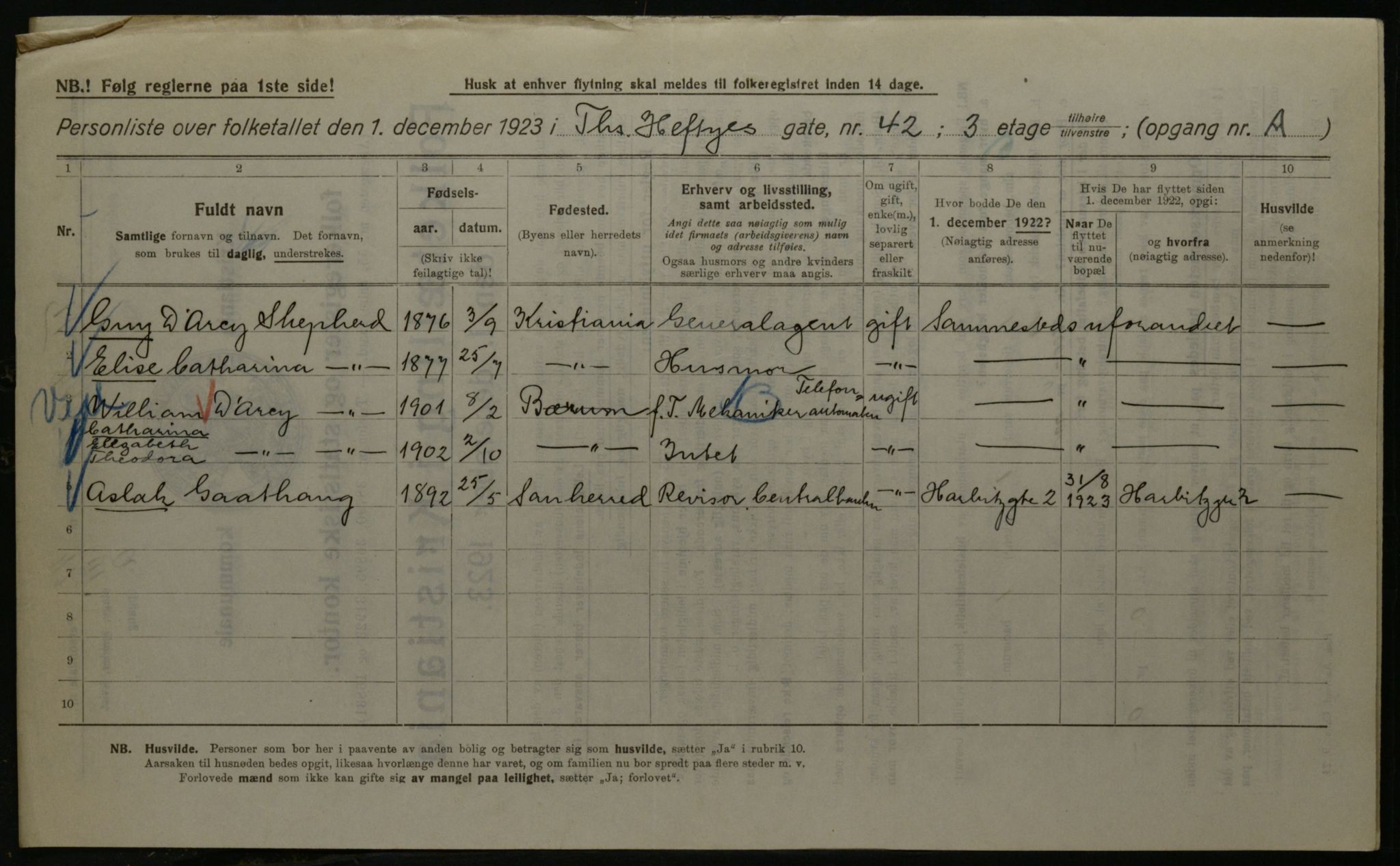 OBA, Kommunal folketelling 1.12.1923 for Kristiania, 1923, s. 120568