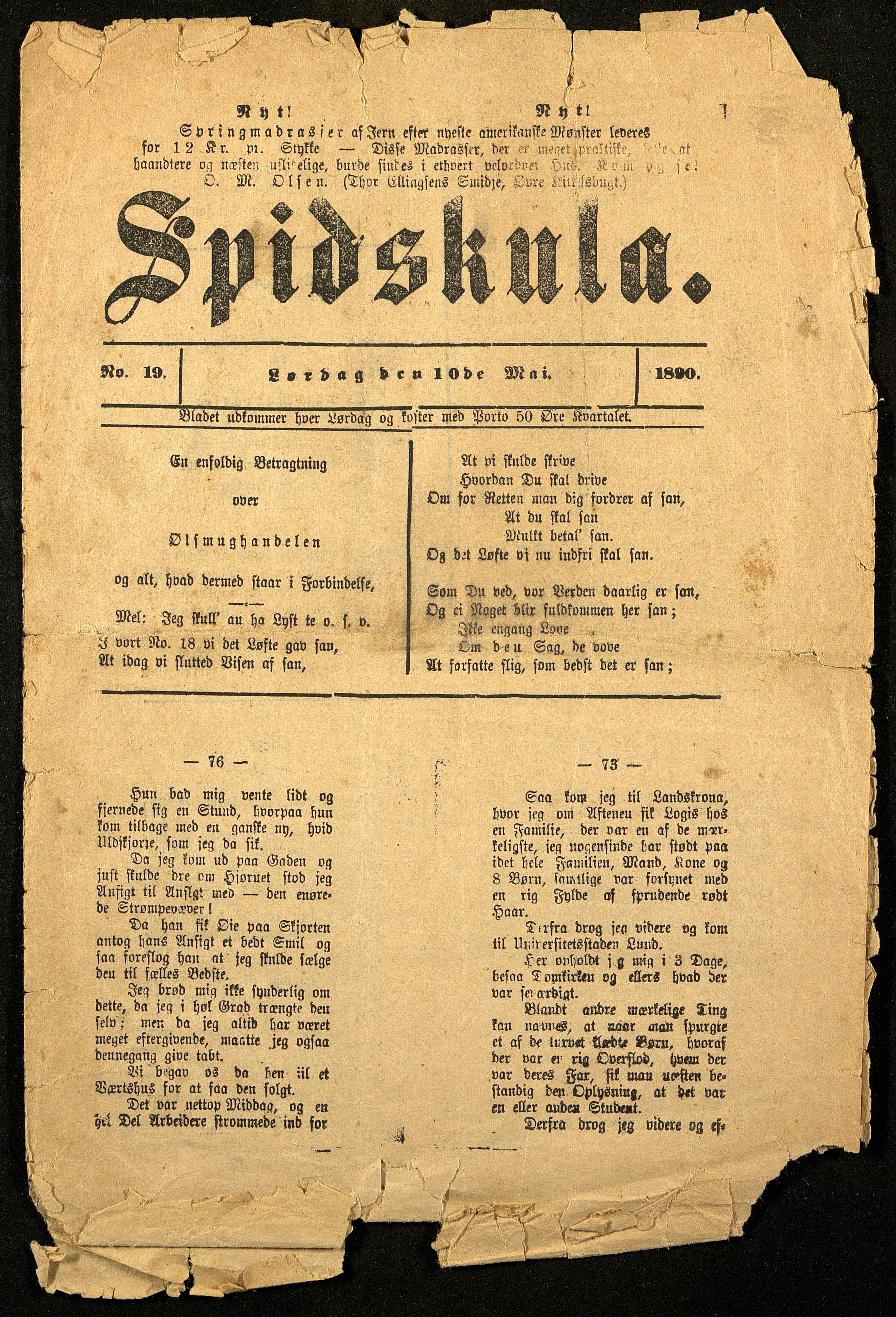 Spidskuglen, AAMA/PA-2823/X/L0001/0004: Spidskuglen / Årg. 1890, nr. 6, 8–9, 15, 18–19, 1890