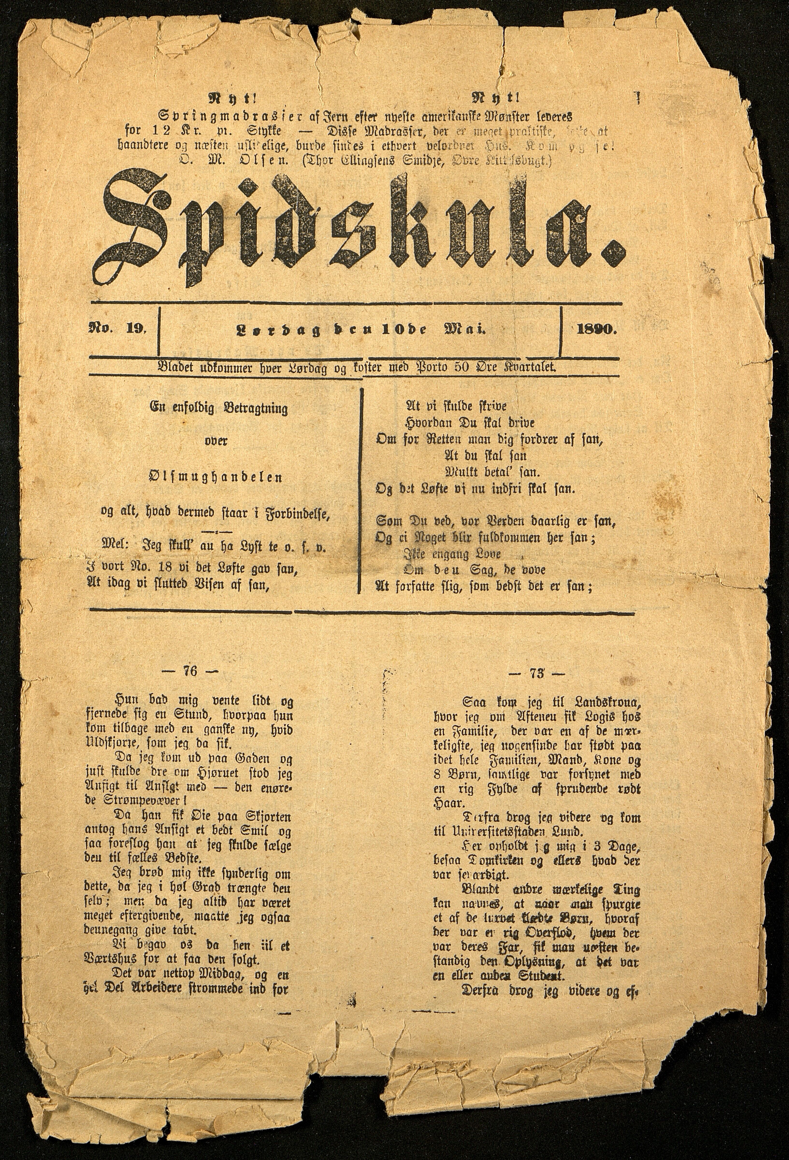 Spidskuglen, AAKS/PA-2823/X/L0001/0004: Spidskuglen / Årg. 1890, nr. 6, 8–9, 15, 18–19, 1890