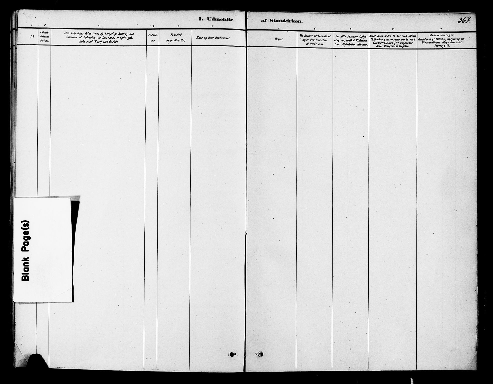 Ringsaker prestekontor, SAH/PREST-014/K/Ka/L0012: Ministerialbok nr. 12, 1879-1890, s. 367