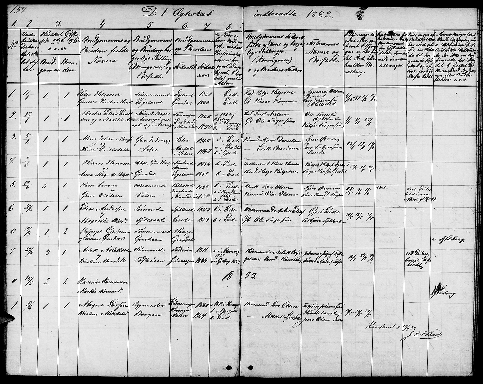 Fjelberg sokneprestembete, AV/SAB-A-75201/H/Hab: Klokkerbok nr. B 3, 1868-1888, s. 154