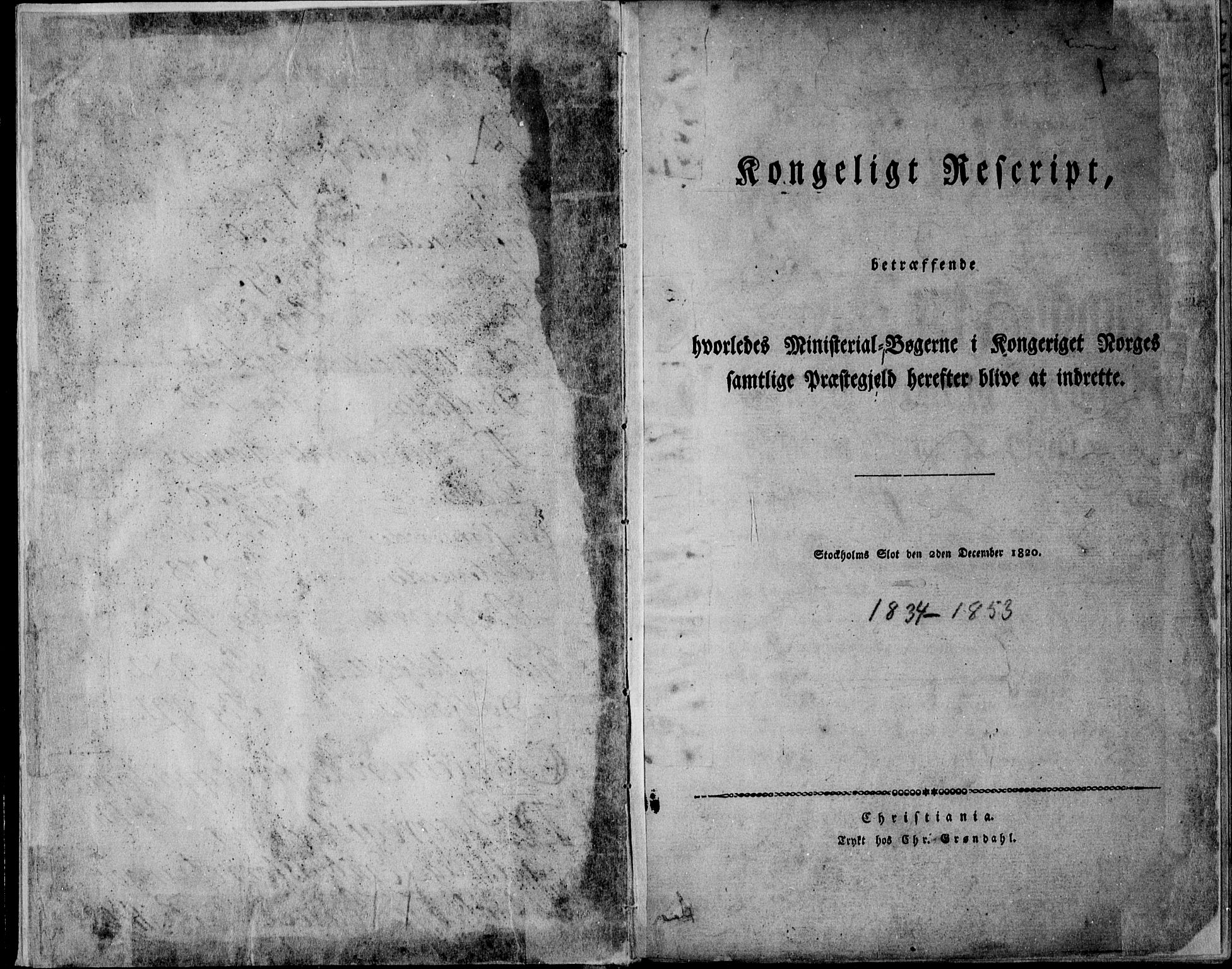 Bamble kirkebøker, AV/SAKO-A-253/F/Fa/L0004: Ministerialbok nr. I 4, 1834-1853