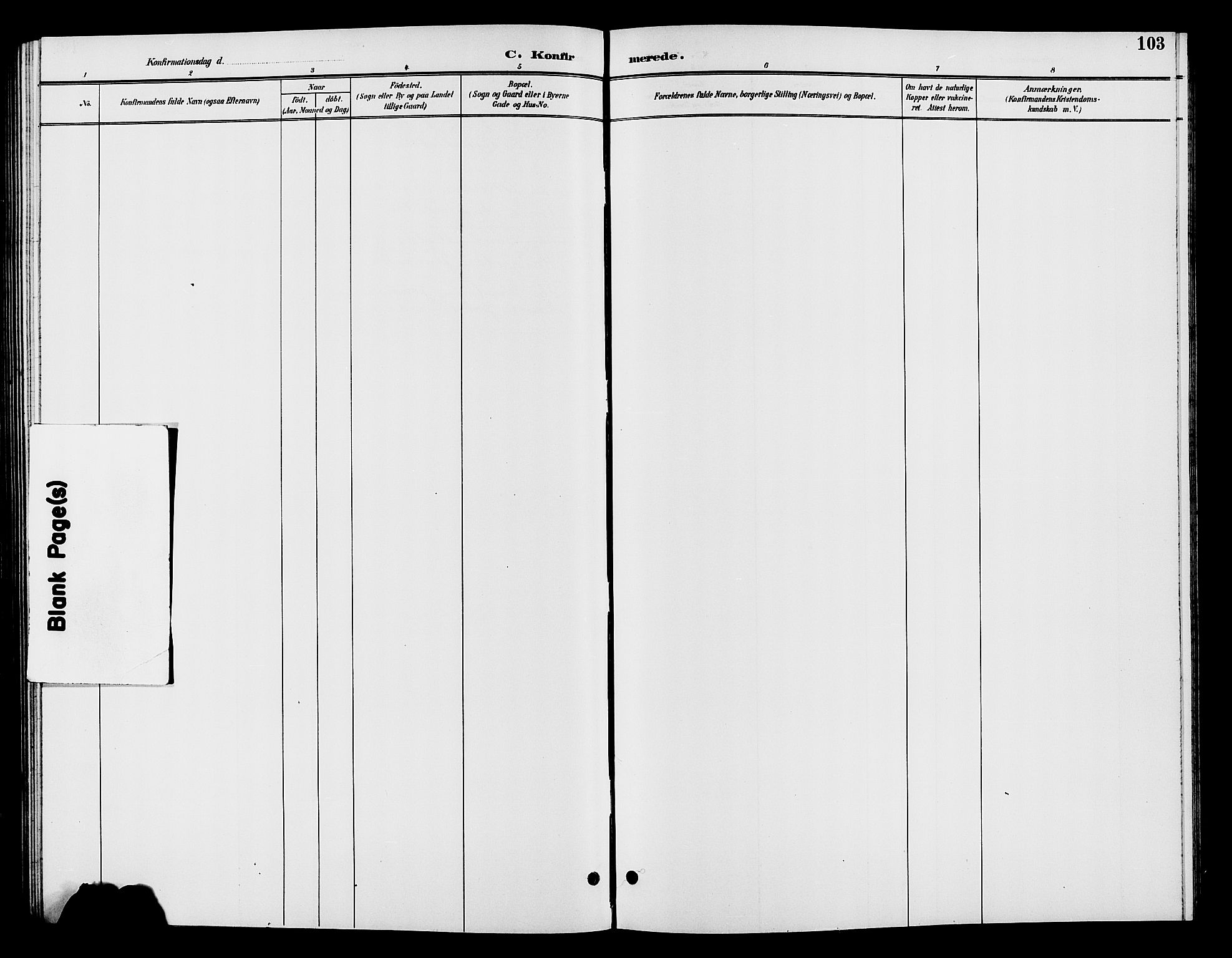 Vardal prestekontor, AV/SAH-PREST-100/H/Ha/Hab/L0009: Klokkerbok nr. 9, 1894-1902, s. 103