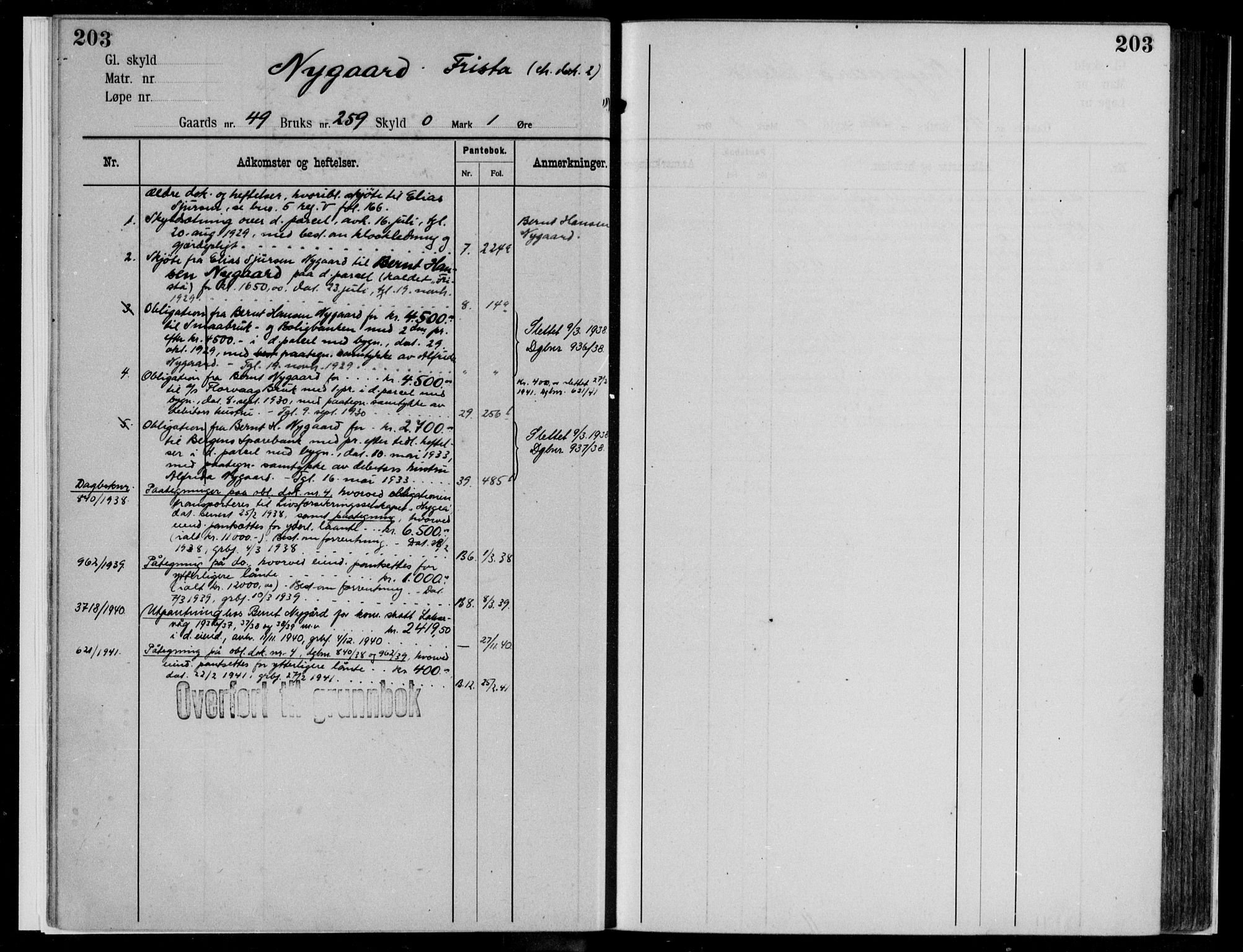 Midhordland sorenskriveri, AV/SAB-A-3001/1/G/Ga/Gab/L0112: Panteregister nr. II.A.b.112, s. 203