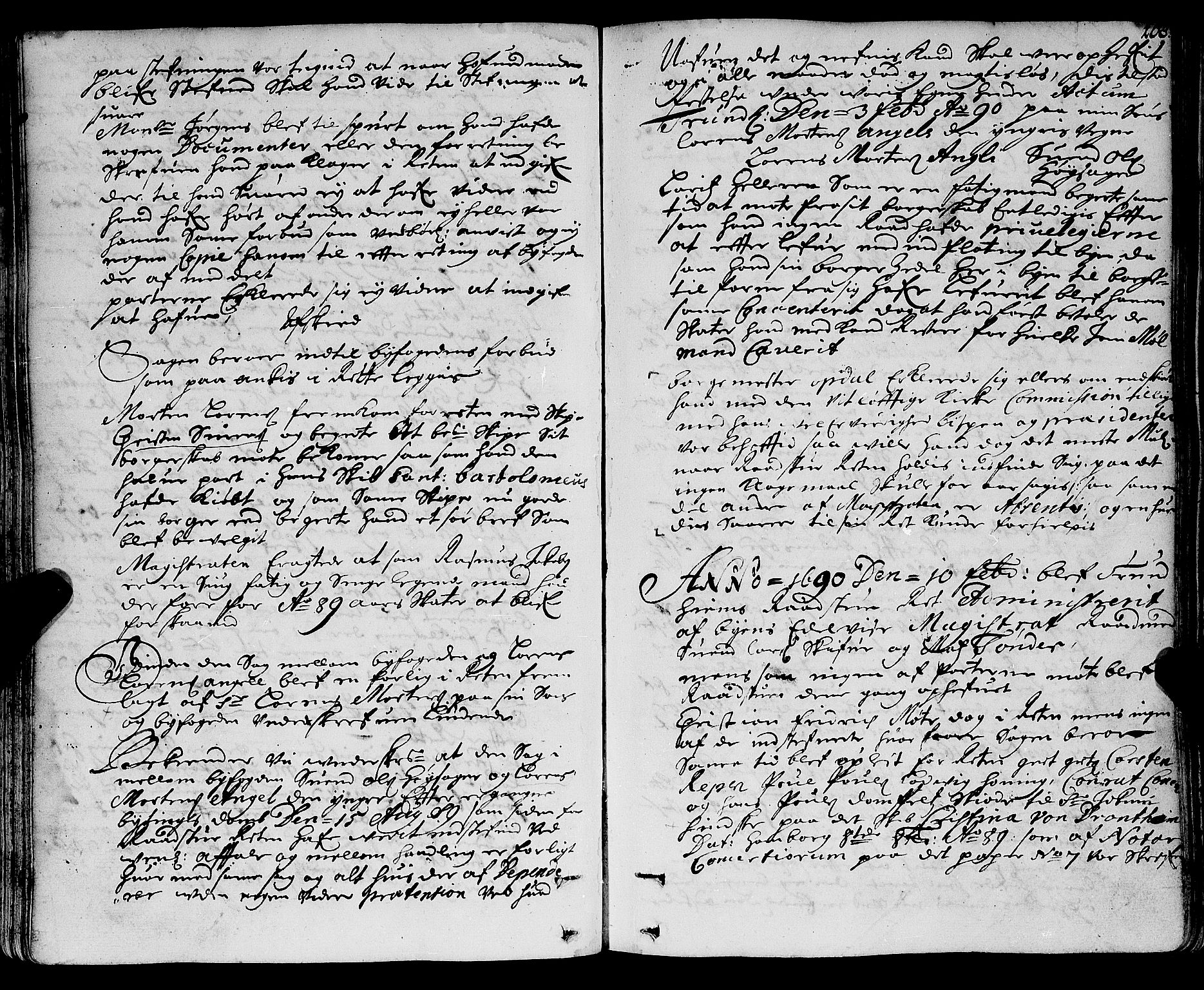 Trondheim magistrat, SAT/A-4372/A/Aa/L0005: Rådstueprotokoller, 1688-1692, s. 108
