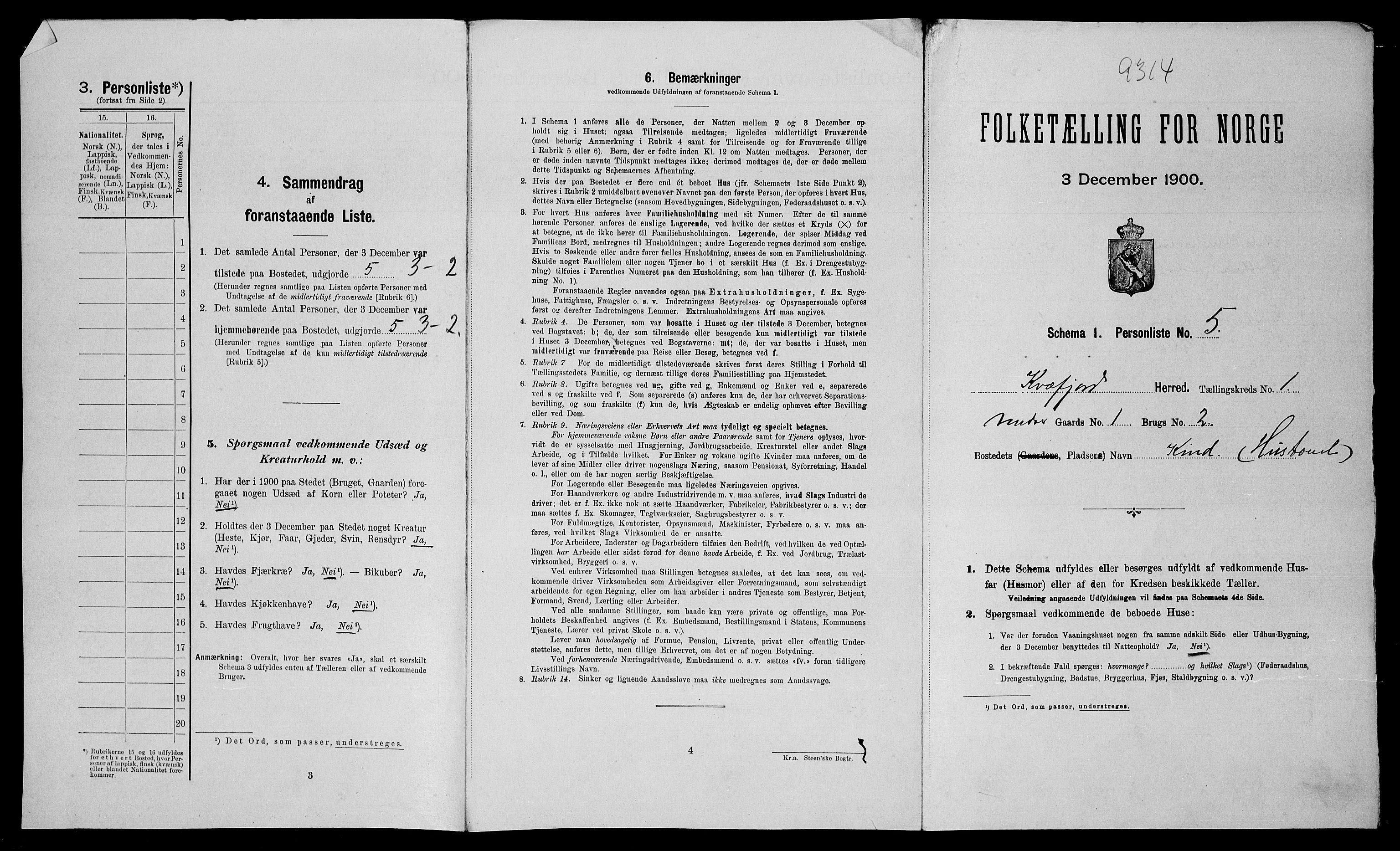 SATØ, Folketelling 1900 for 1911 Kvæfjord herred, 1900, s. 73