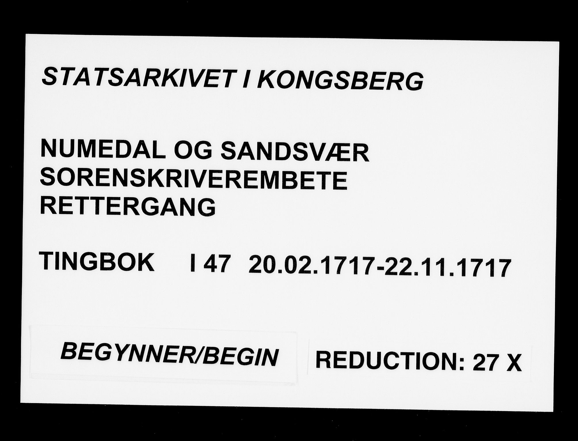 Numedal og Sandsvær sorenskriveri, AV/SAKO-A-128/F/Fa/Faa/L0047: Tingbøker, 1717