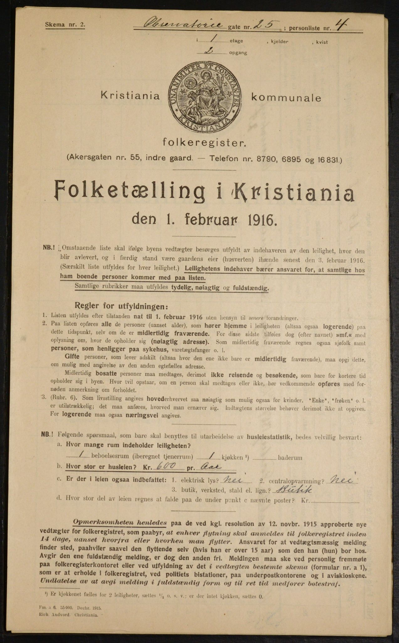 OBA, Kommunal folketelling 1.2.1916 for Kristiania, 1916, s. 76141