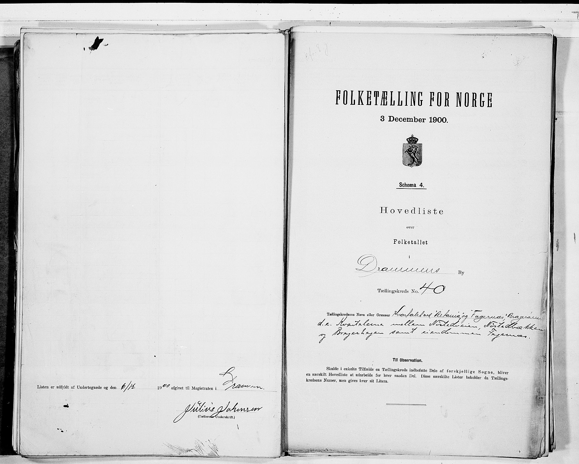 RA, Folketelling 1900 for 0602 Drammen kjøpstad, 1900, s. 85