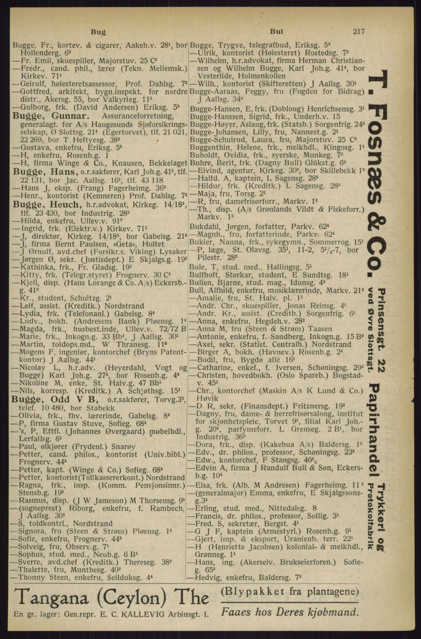 Kristiania/Oslo adressebok, PUBL/-, 1927, s. 217