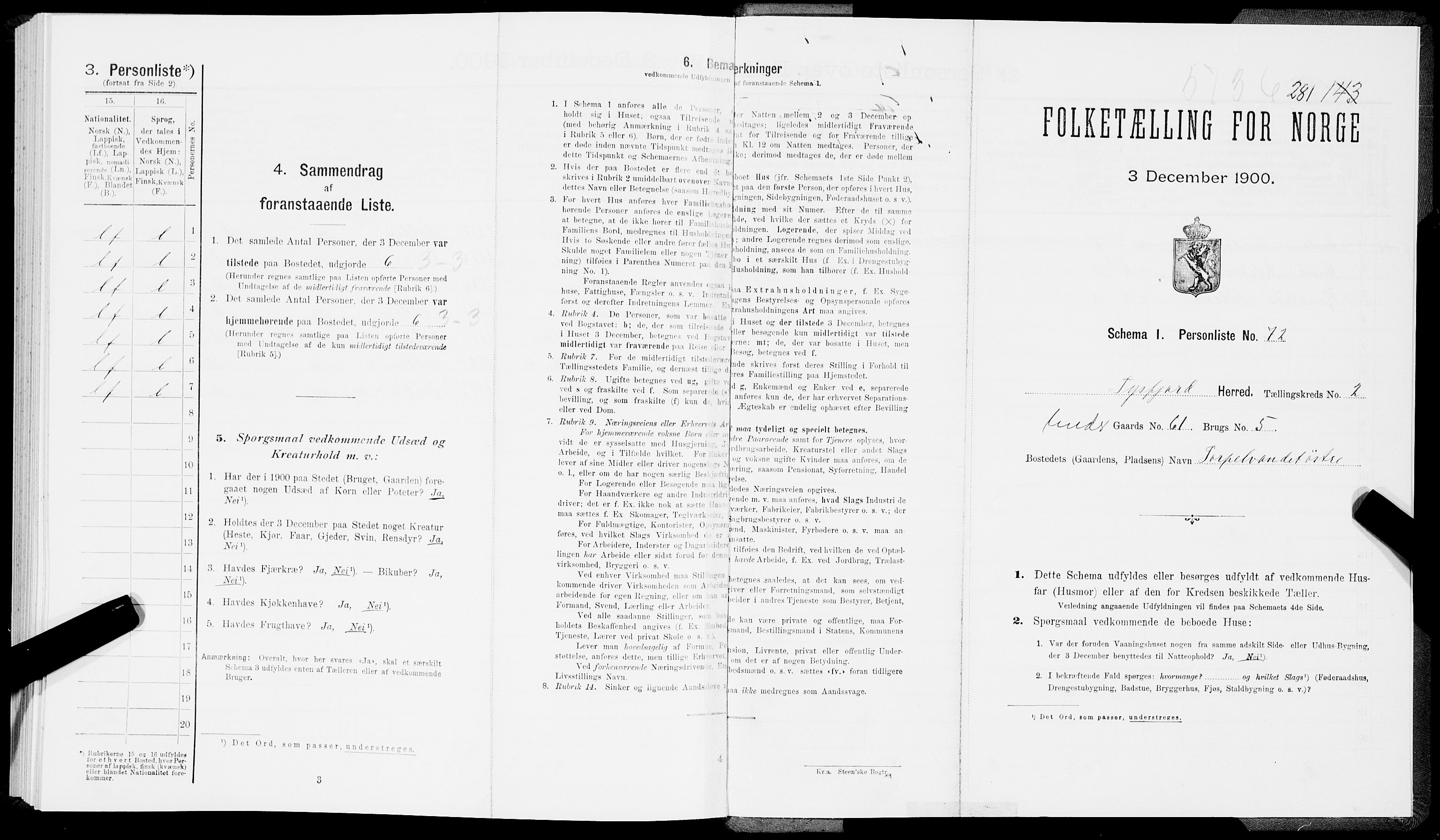 SAT, Folketelling 1900 for 1850 Tysfjord herred, 1900, s. 294