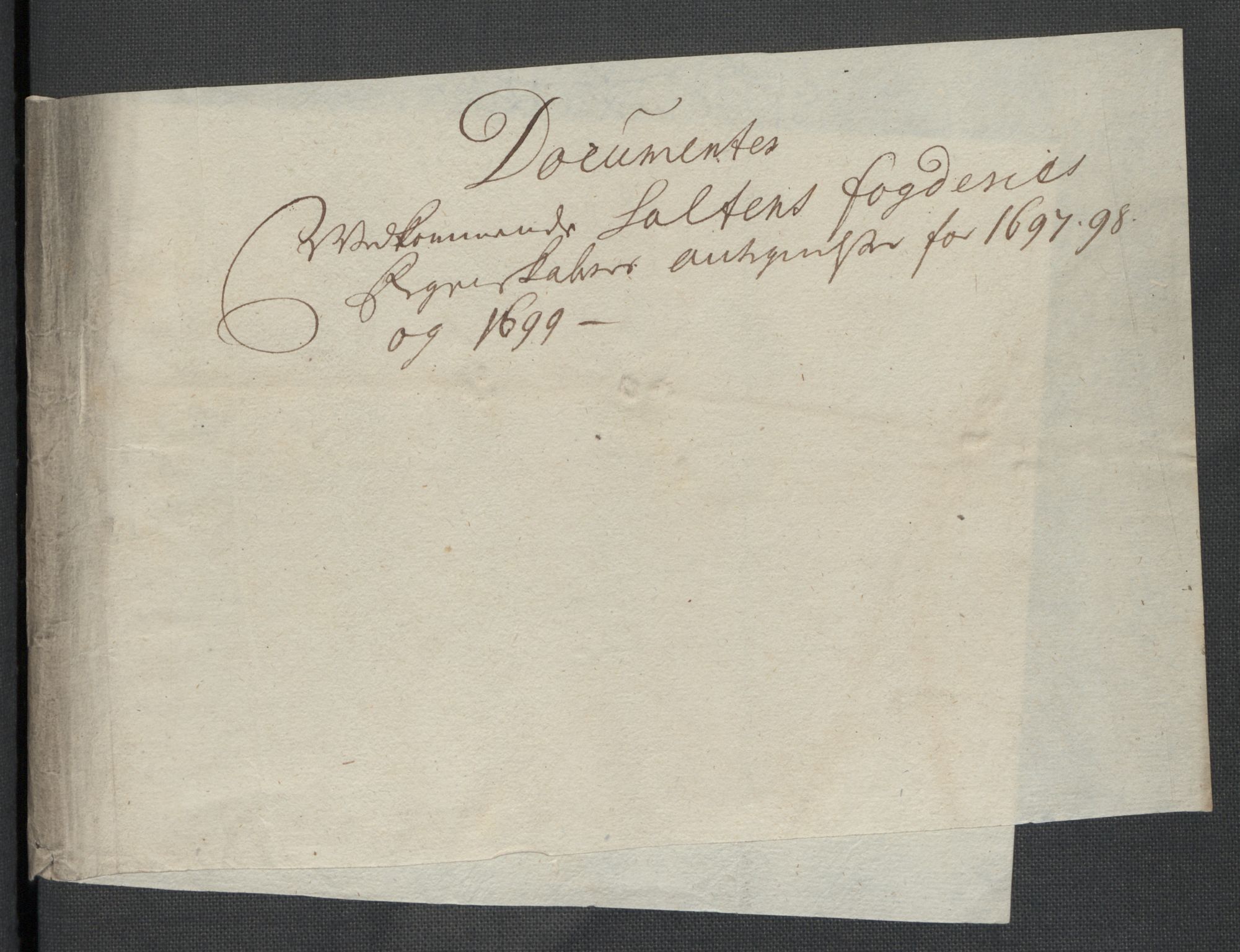 Rentekammeret inntil 1814, Reviderte regnskaper, Fogderegnskap, RA/EA-4092/R66/L4579: Fogderegnskap Salten, 1697-1700, s. 422