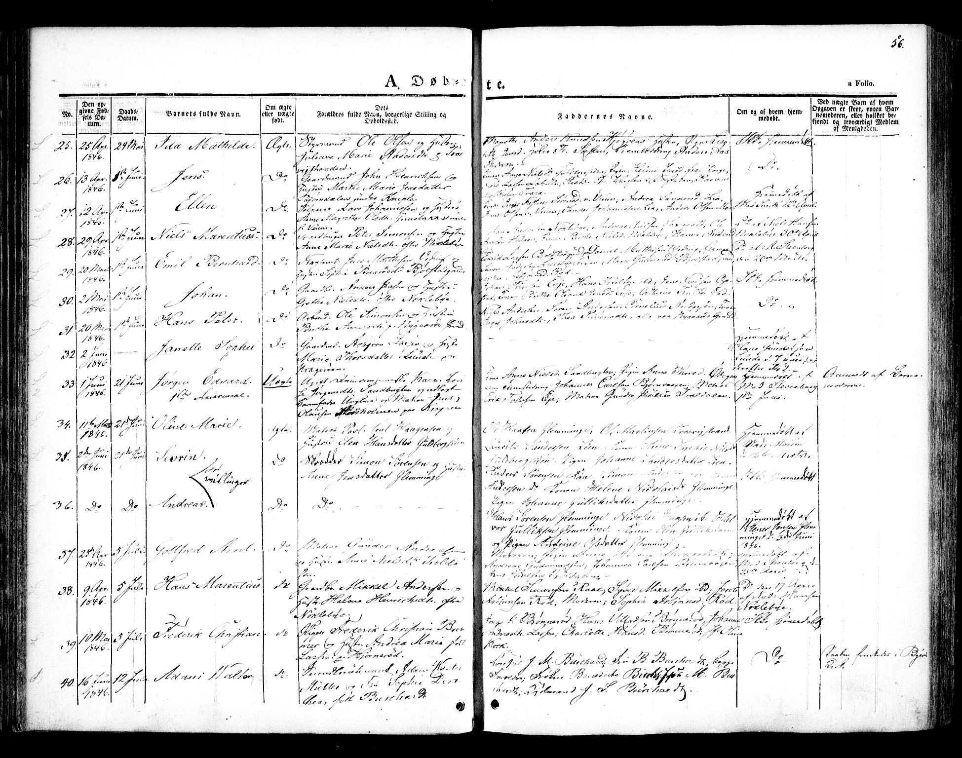 Glemmen prestekontor Kirkebøker, AV/SAO-A-10908/F/Fa/L0005: Ministerialbok nr. 5, 1838-1852, s. 56