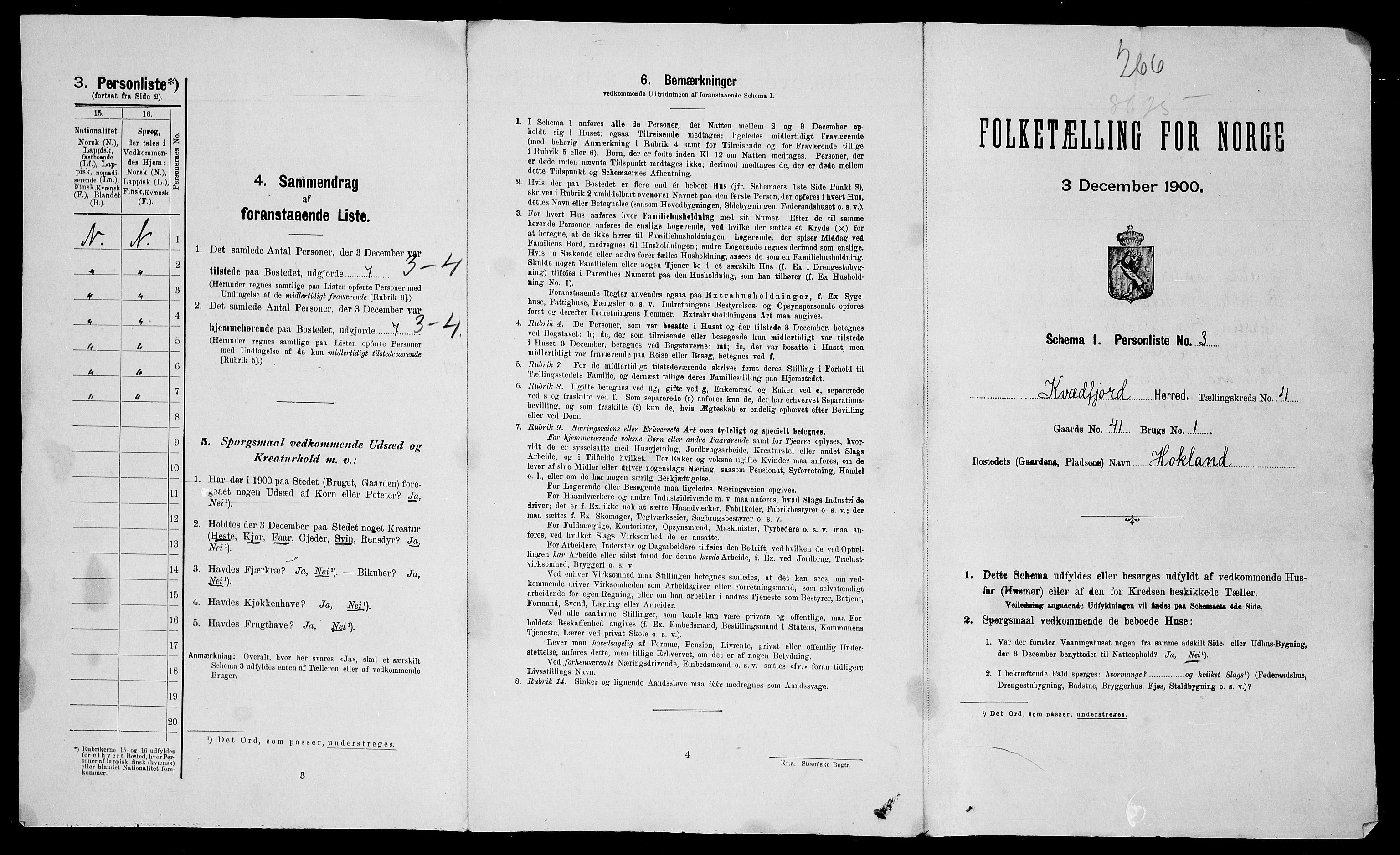 SATØ, Folketelling 1900 for 1911 Kvæfjord herred, 1900, s. 27