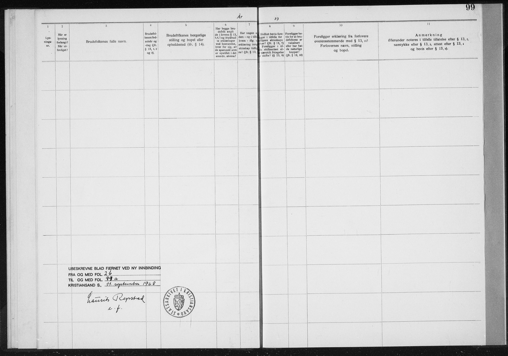 Baptistmenigheten i Gyland, SAK/1292-0003/F/Fa/L0001: Dissenterprotokoll nr. F 1, 1902-1937, s. 99