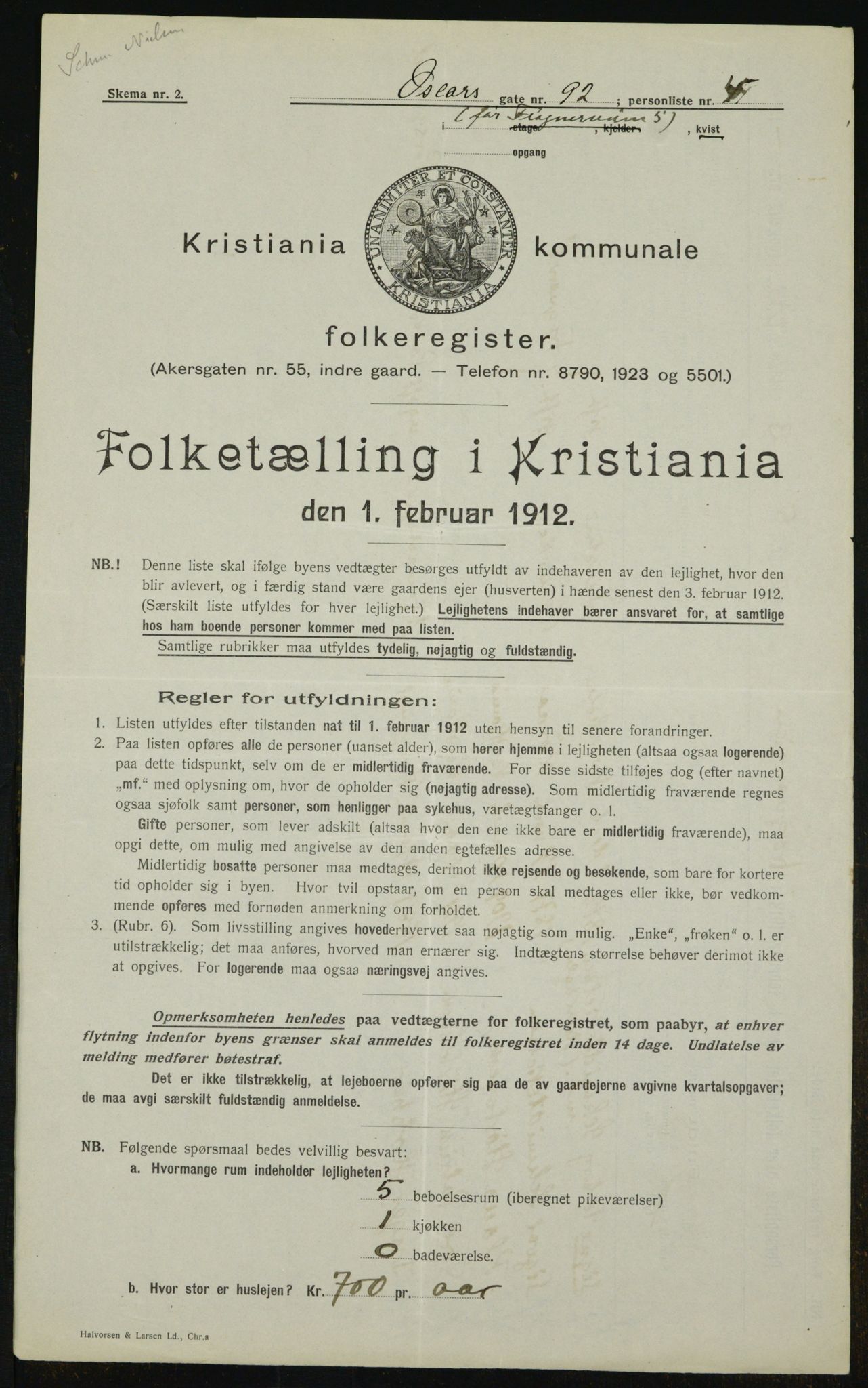 OBA, Kommunal folketelling 1.2.1912 for Kristiania, 1912, s. 77529