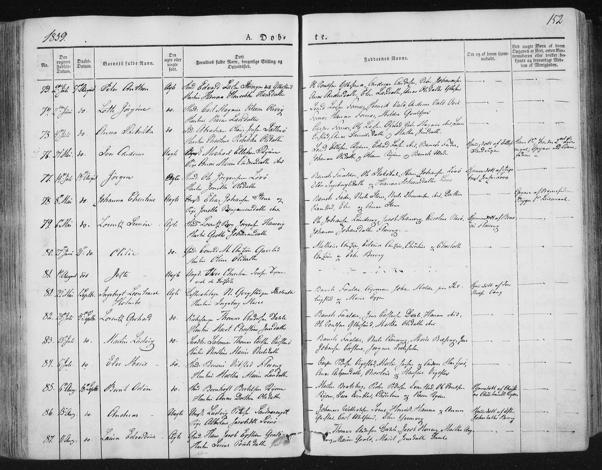 Ministerialprotokoller, klokkerbøker og fødselsregistre - Nord-Trøndelag, SAT/A-1458/784/L0669: Ministerialbok nr. 784A04, 1829-1859, s. 152
