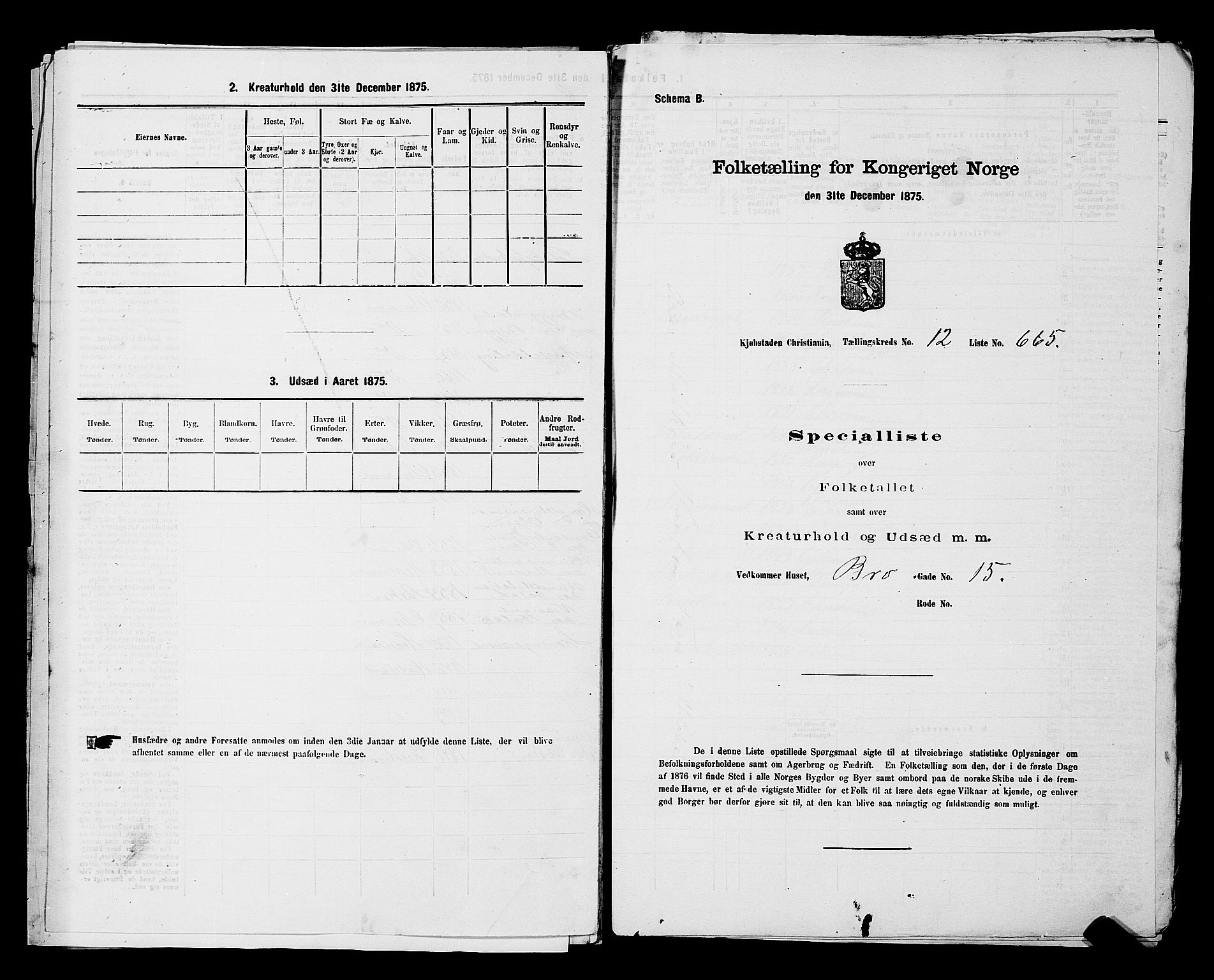 RA, Folketelling 1875 for 0301 Kristiania kjøpstad, 1875, s. 2045