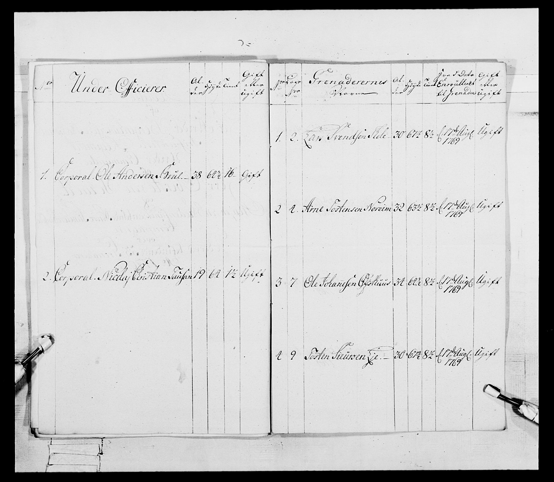 Generalitets- og kommissariatskollegiet, Det kongelige norske kommissariatskollegium, AV/RA-EA-5420/E/Eh/L0092: 2. Bergenhusiske nasjonale infanteriregiment, 1769-1771, s. 384