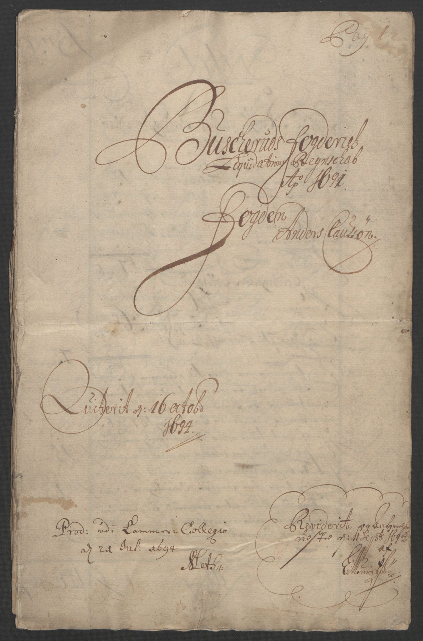 Rentekammeret inntil 1814, Reviderte regnskaper, Fogderegnskap, RA/EA-4092/R25/L1681: Fogderegnskap Buskerud, 1691-1692, s. 3