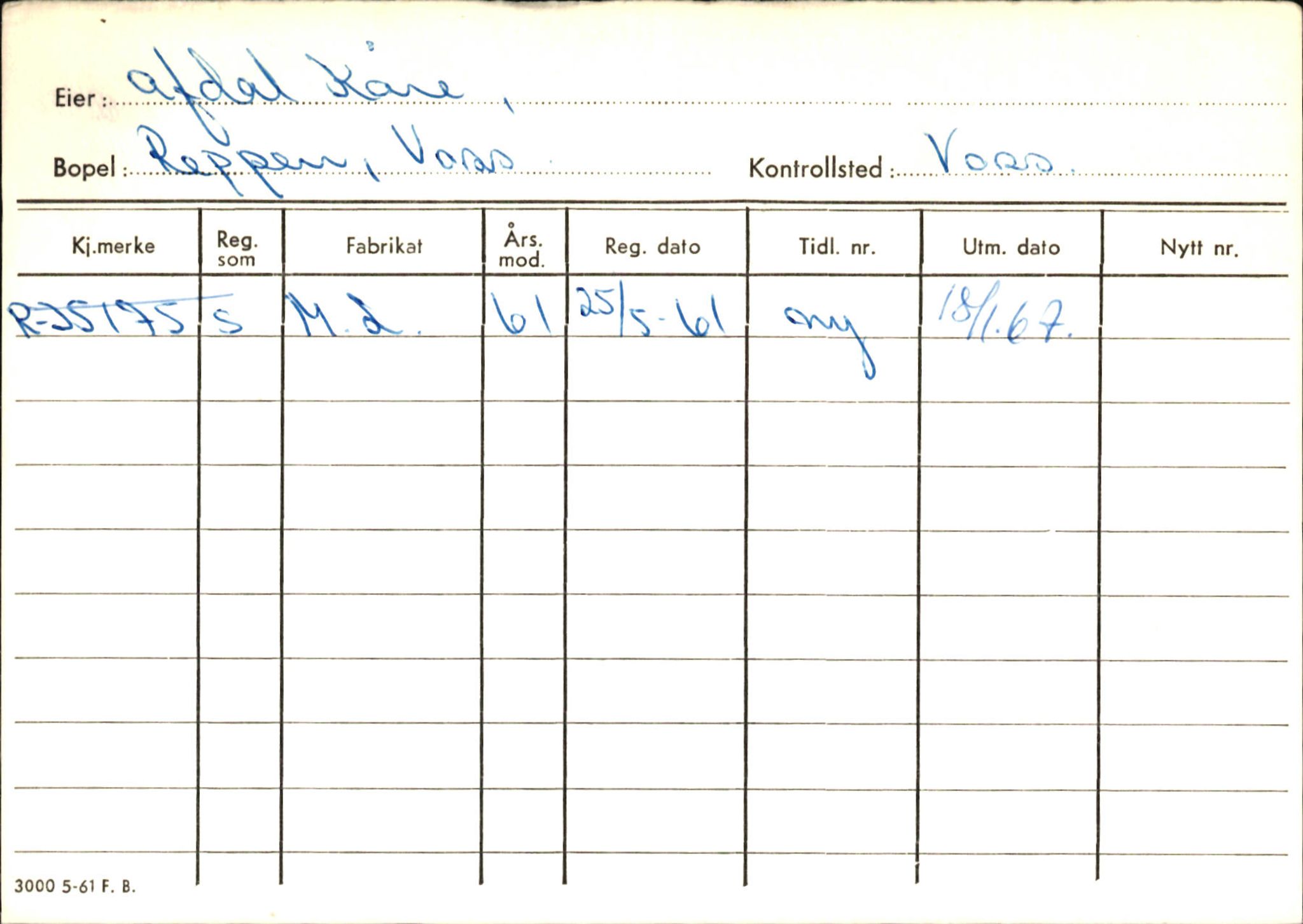 Statens vegvesen, Hordaland vegkontor, AV/SAB-A-5201/2/Ha/L0001: R-eierkort A, 1920-1971, s. 86