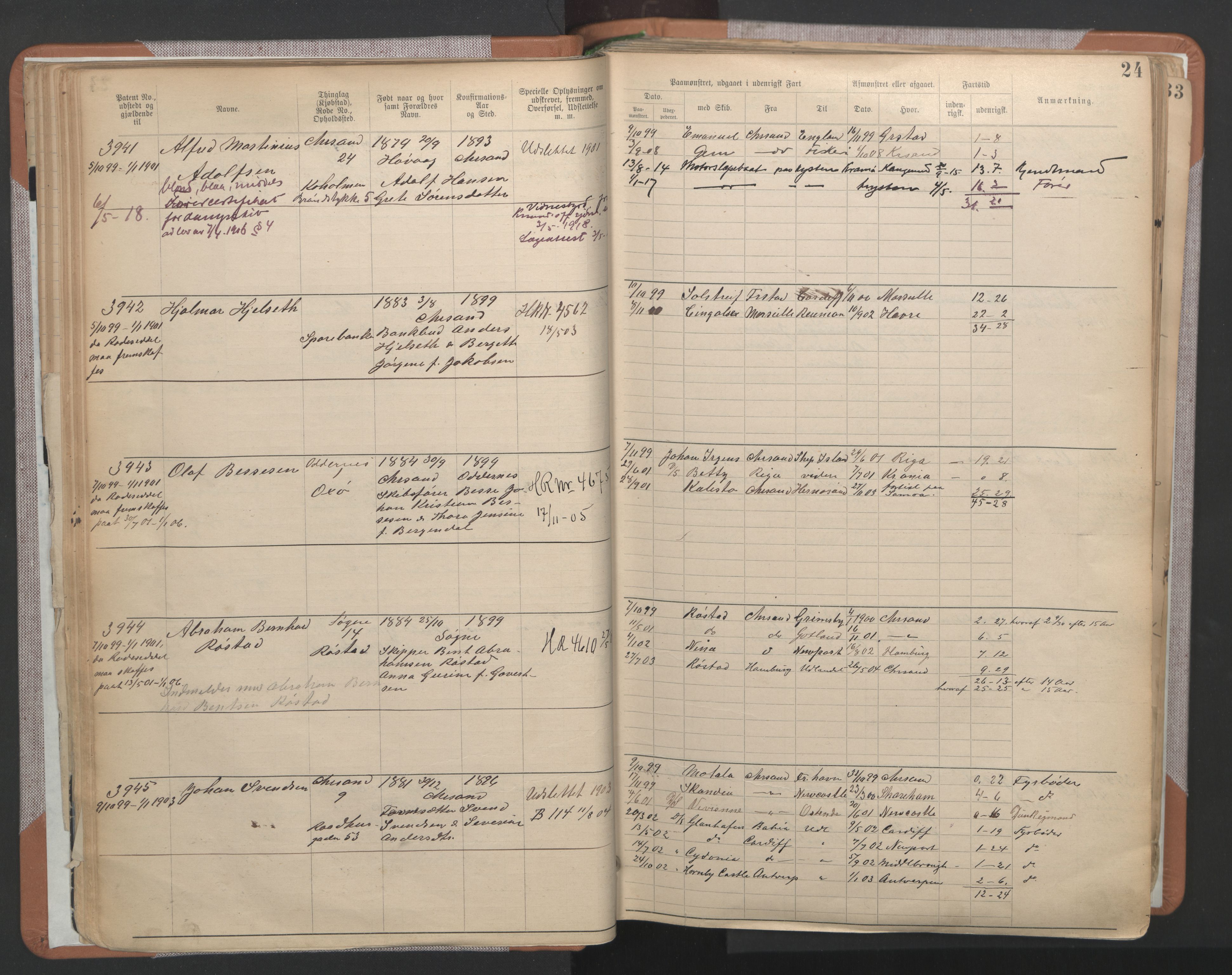 Kristiansand mønstringskrets, AV/SAK-2031-0015/F/Fa/L0007: Annotasjonsrulle nr 3831-6645, I-5, 1898-1920, s. 56