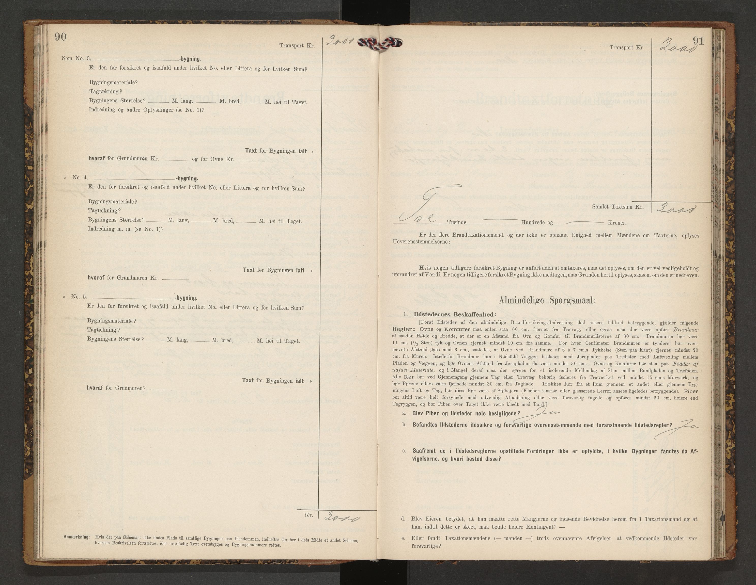 Norges Brannkasse Vågøy og Sund, AV/SAT-A-5504/Fb/L0002: Branntakstprotokoll, 1904-1913, s. 90-91