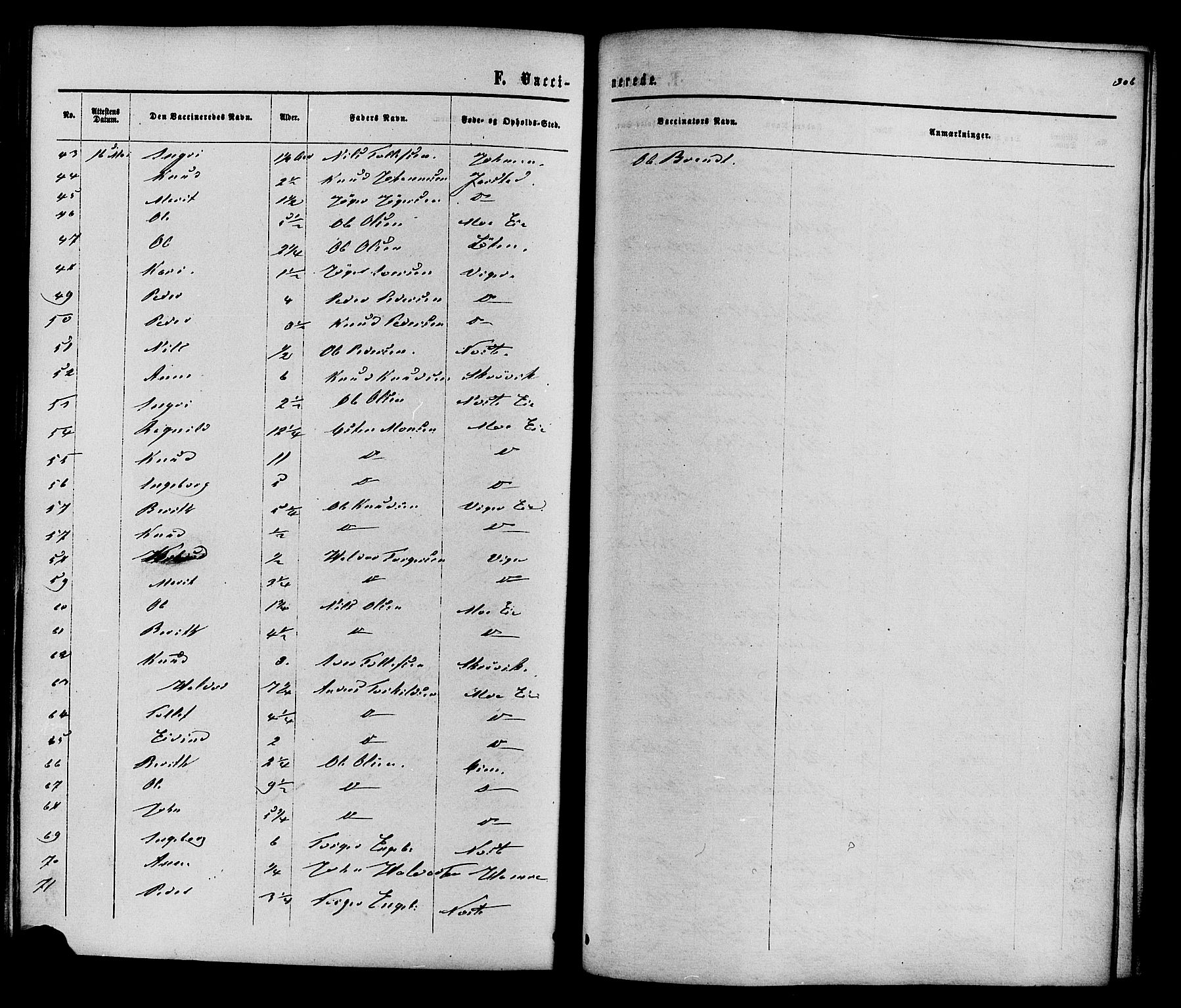 Vestre Slidre prestekontor, SAH/PREST-136/H/Ha/Haa/L0003: Ministerialbok nr. 3, 1865-1880, s. 306