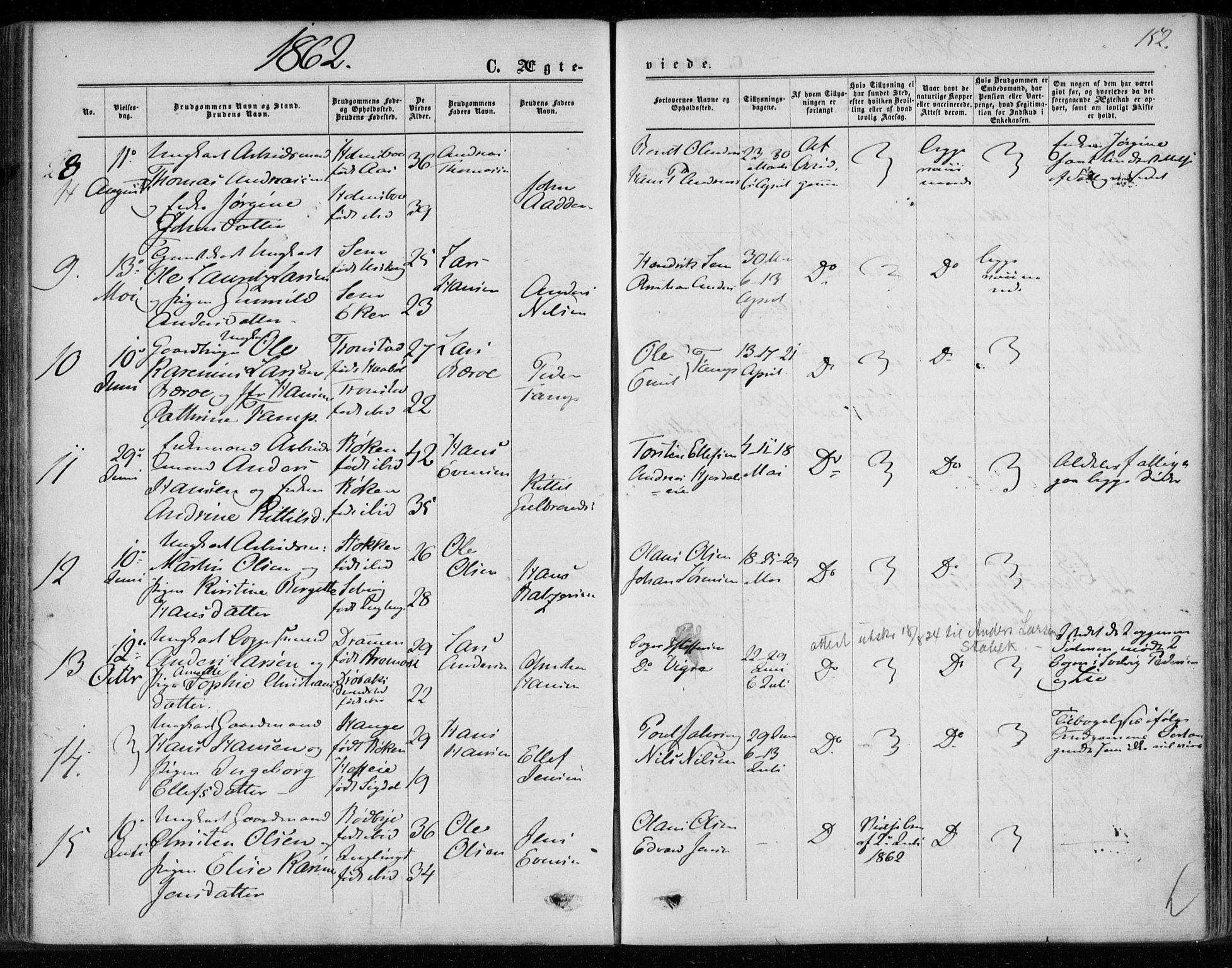 Hurum kirkebøker, AV/SAKO-A-229/F/Fa/L0012: Ministerialbok nr. 12, 1861-1875, s. 152