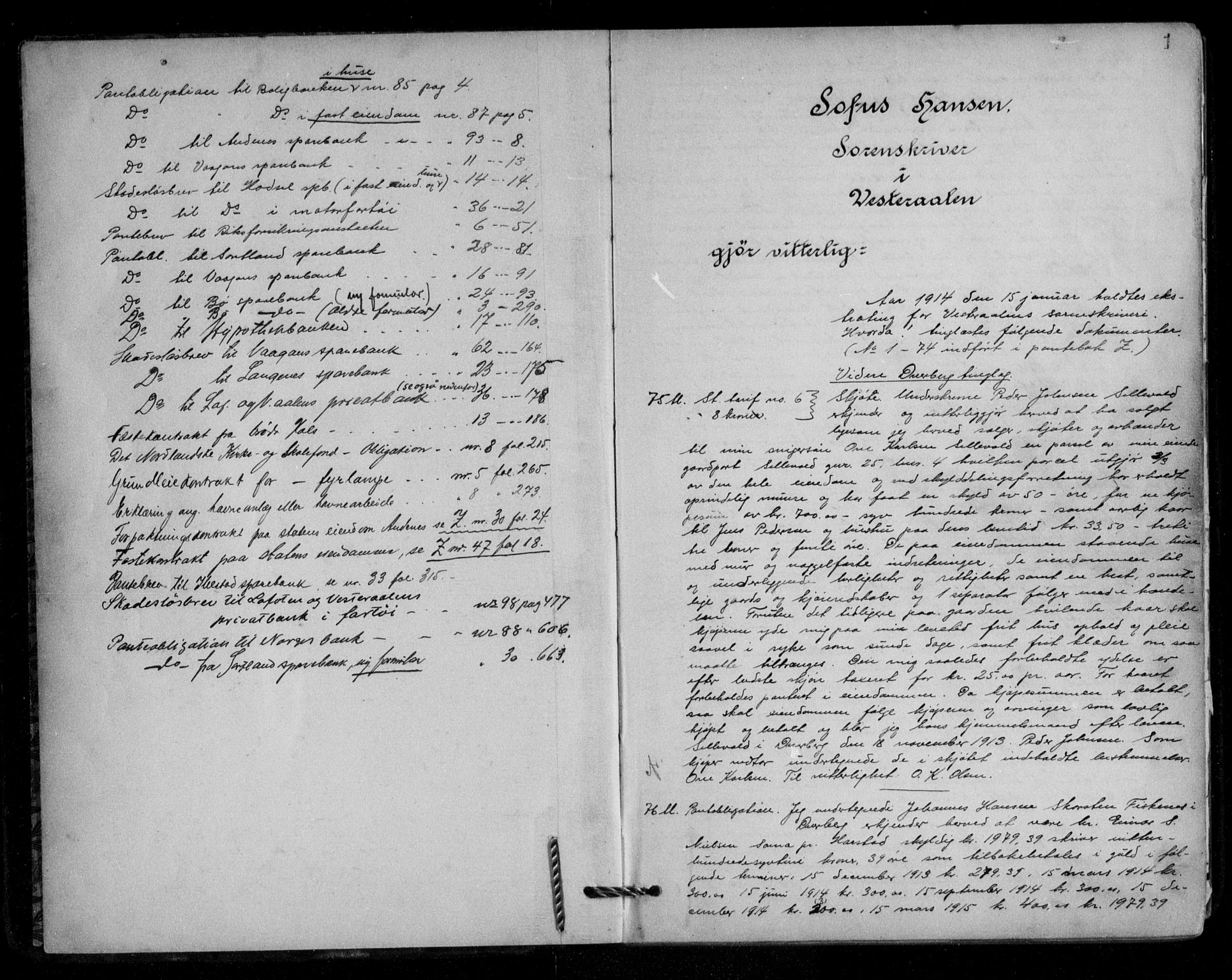 Vesterålen sorenskriveri, SAT/A-4180/1/2/2Ca/L0032: Pantebok nr. Æ, 1914-1916, s. 0-1